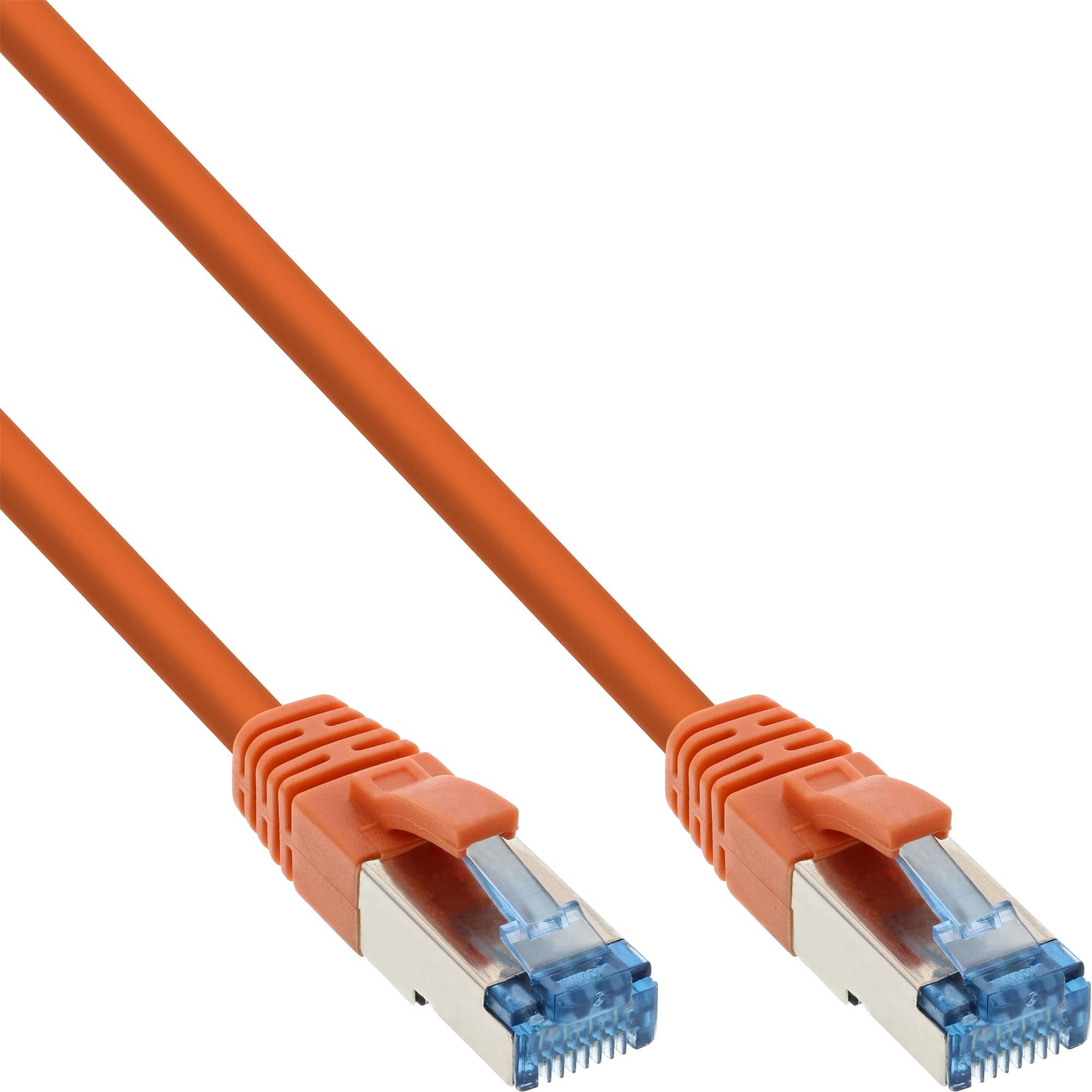 INLINE - Patchkabel - S/FTP (PiMf) - Cat.6A - halogenfrei - orange - 0,25m