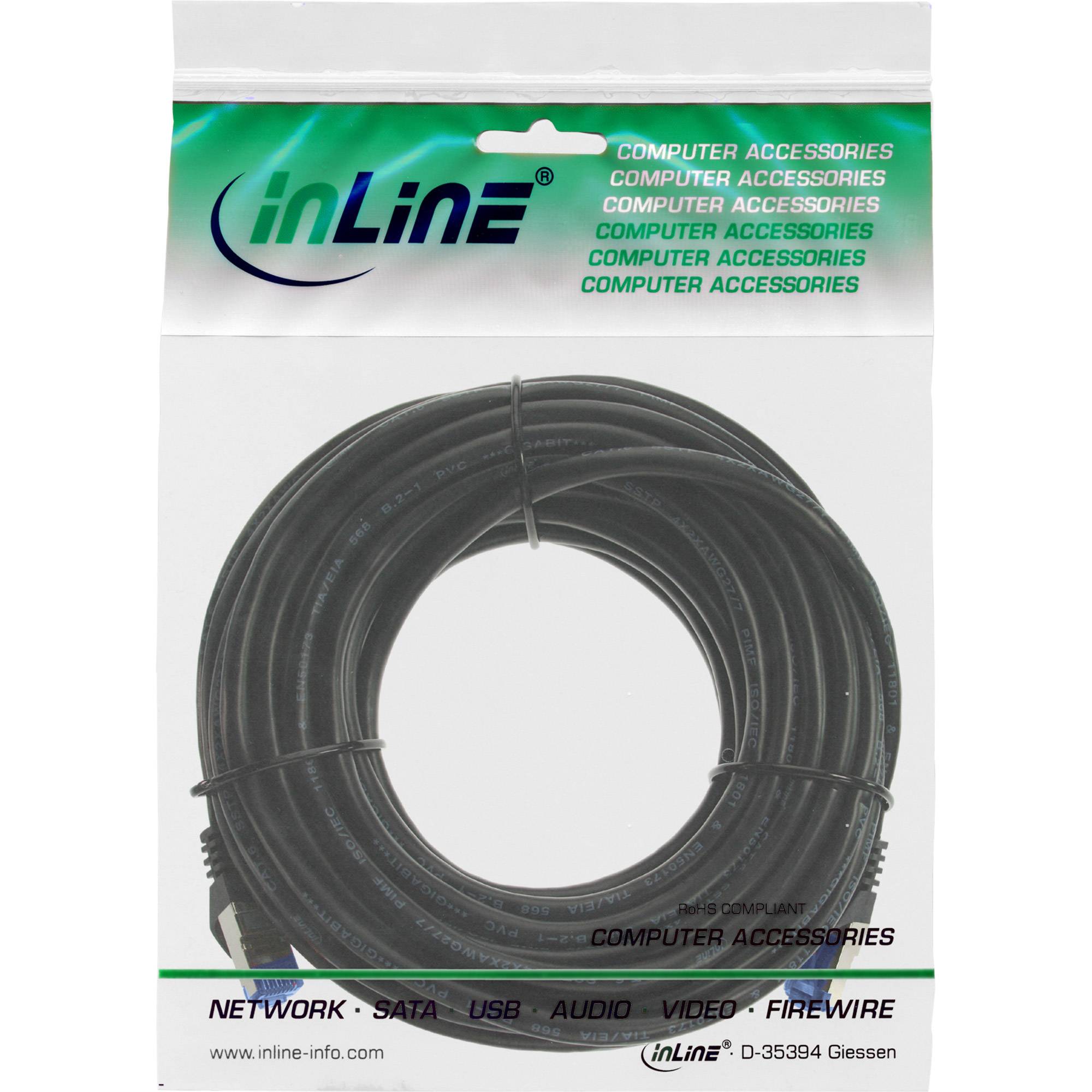 INLINE - Patchkabel - Cat.6A - S/FTP - PUR industrial - schwarz - 50m