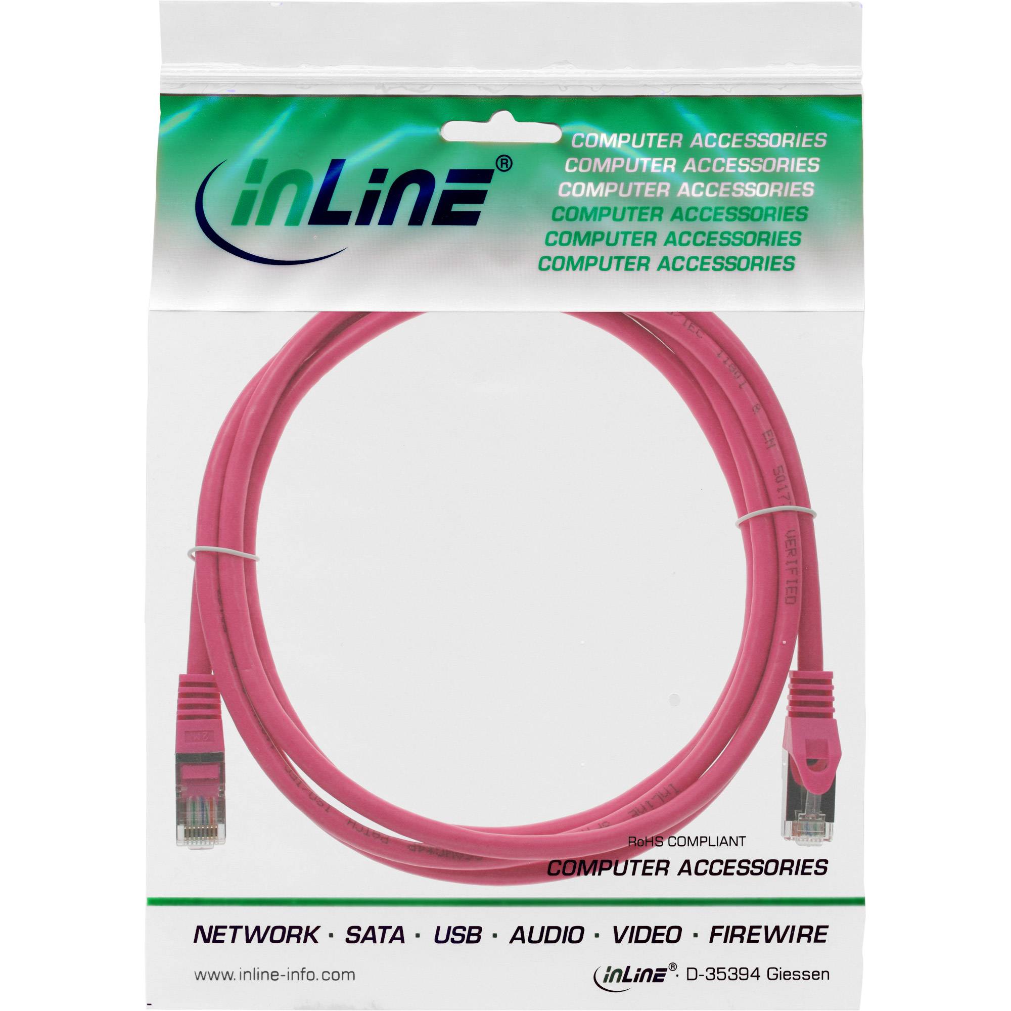 INLINE - Patchkabel - SF/UTP - Cat.5e - pink - 2m