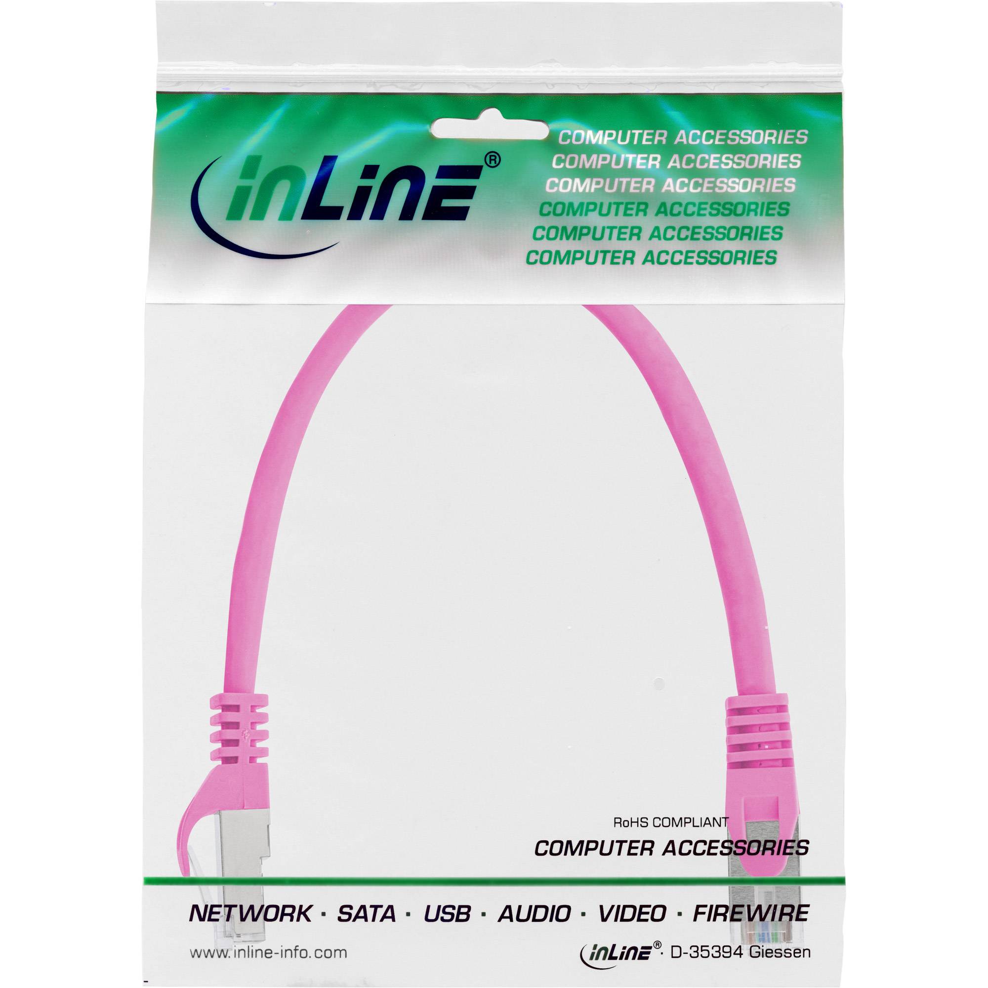 INLINE - Patchkabel - SF/UTP - Cat.5e - pink - 0,25m