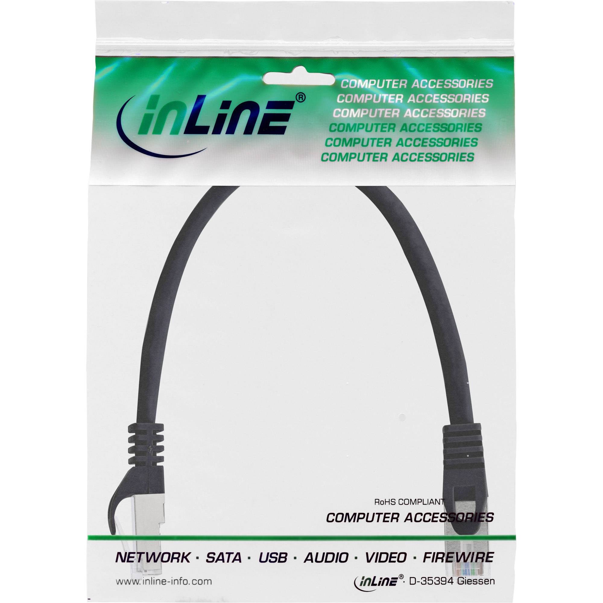 INLINE - Patchkabel - F/UTP - Cat.5e - schwarz - 0,3m