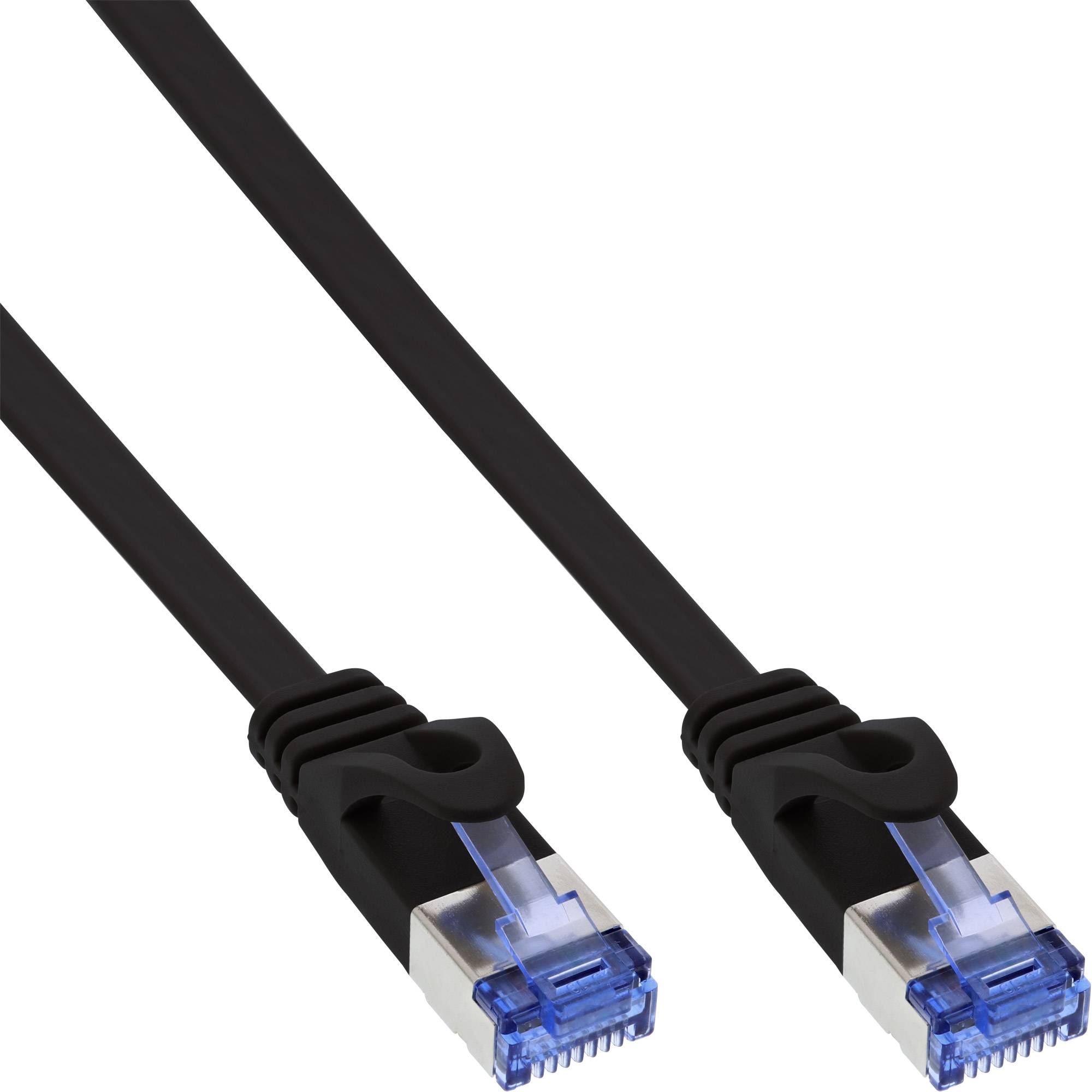 INLINE - Patchkabel flach - U/FTP - Cat.6A - schwarz - 1m