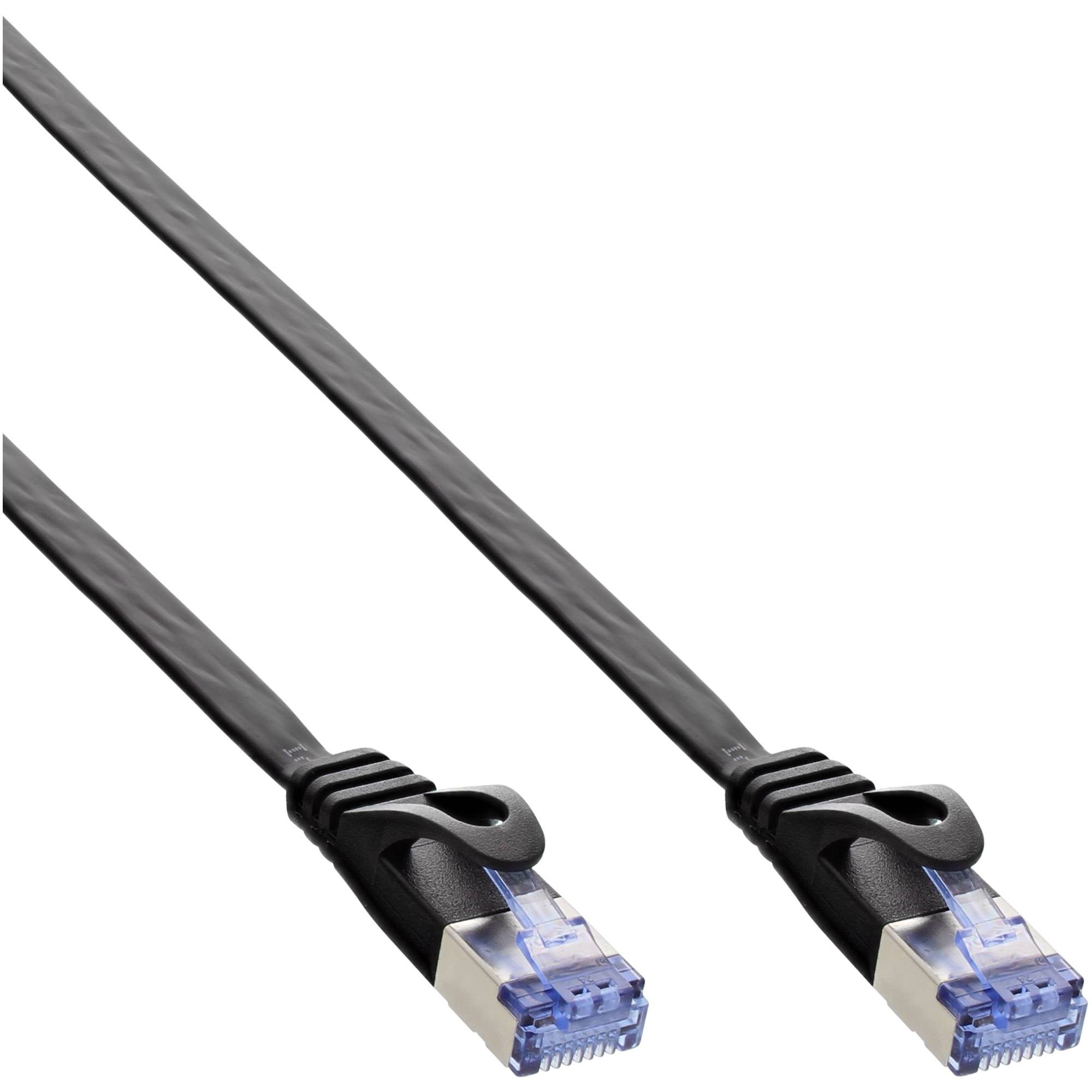 INLINE - Patchkabel flach - U/FTP - Cat.6A - schwarz - 7m