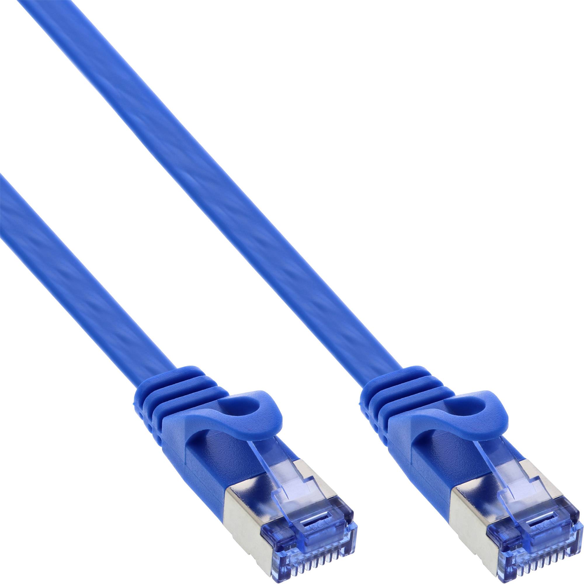 INLINE - Patchkabel flach - U/FTP - Cat.6A - blau - 5m