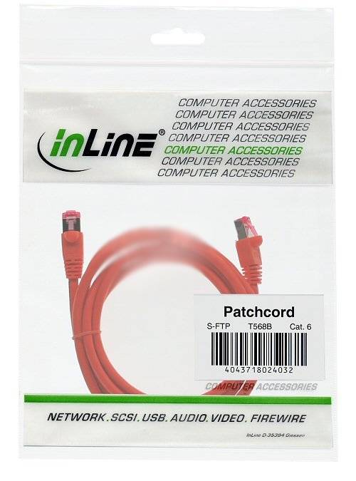 INLINE - Patchkabel - S/FTP (PiMf) - Cat.6 - 250MHz - PVC - Kupfer - orange - 5m