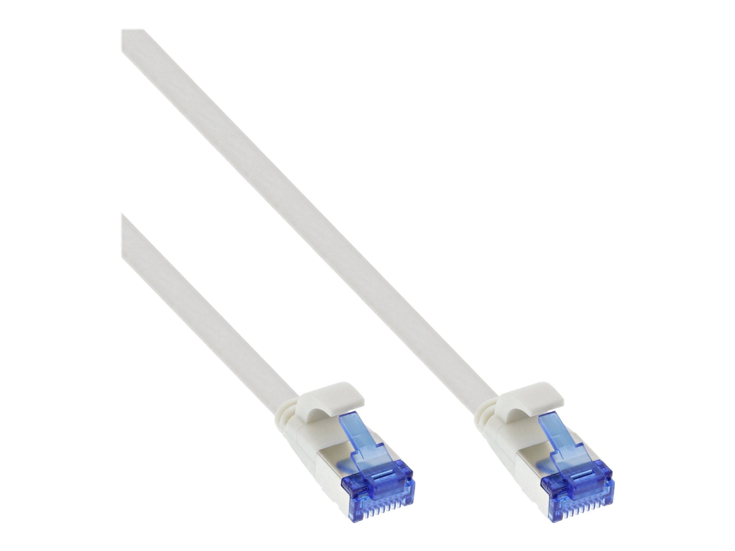 INLINE - Patchkabel flach - U/FTP - Cat.6A - TPE halogenfrei - grau - 3m