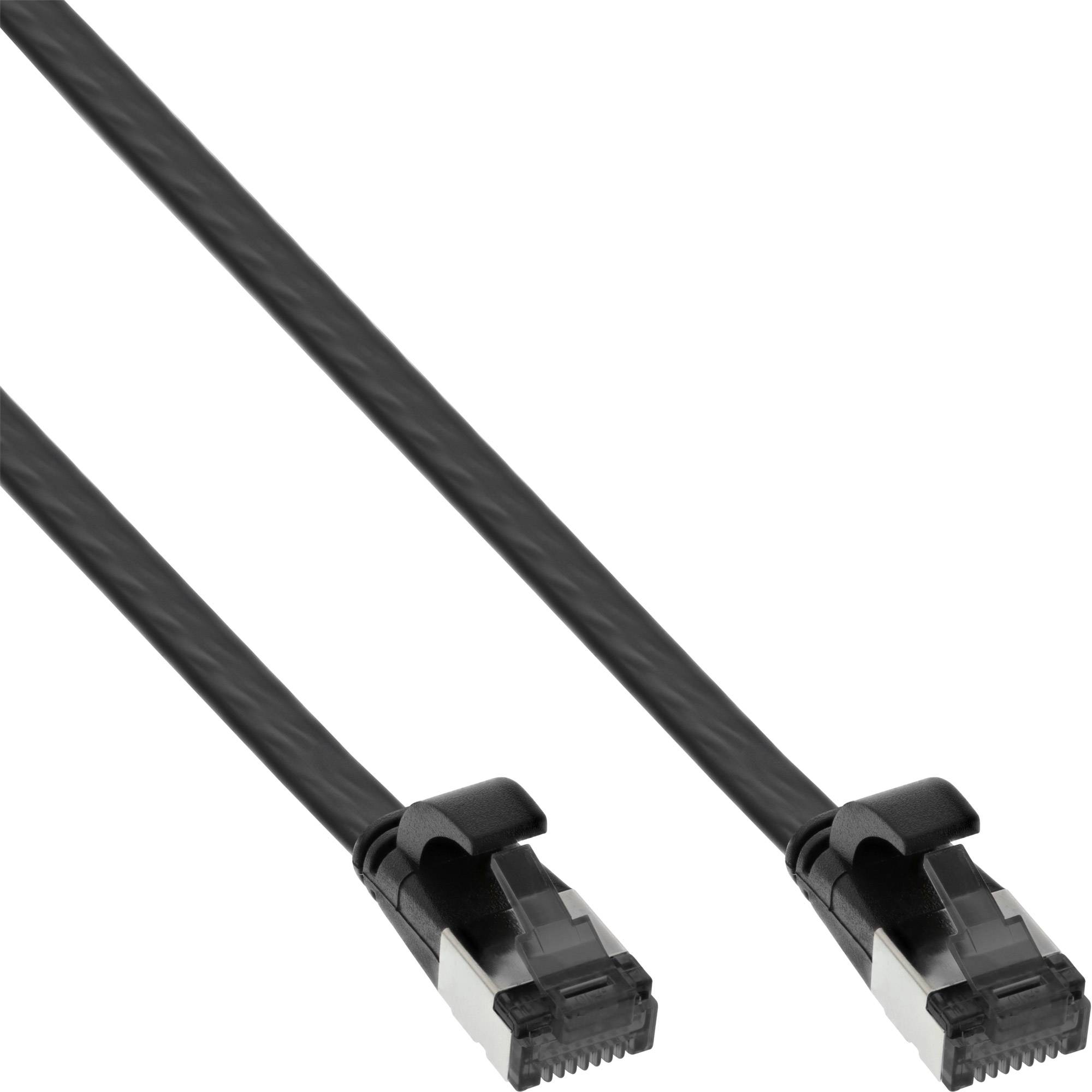INLINE - Patchkabel flach - U/FTP - Cat.8.1 - TPE halogenfrei - schwarz - 7,5m