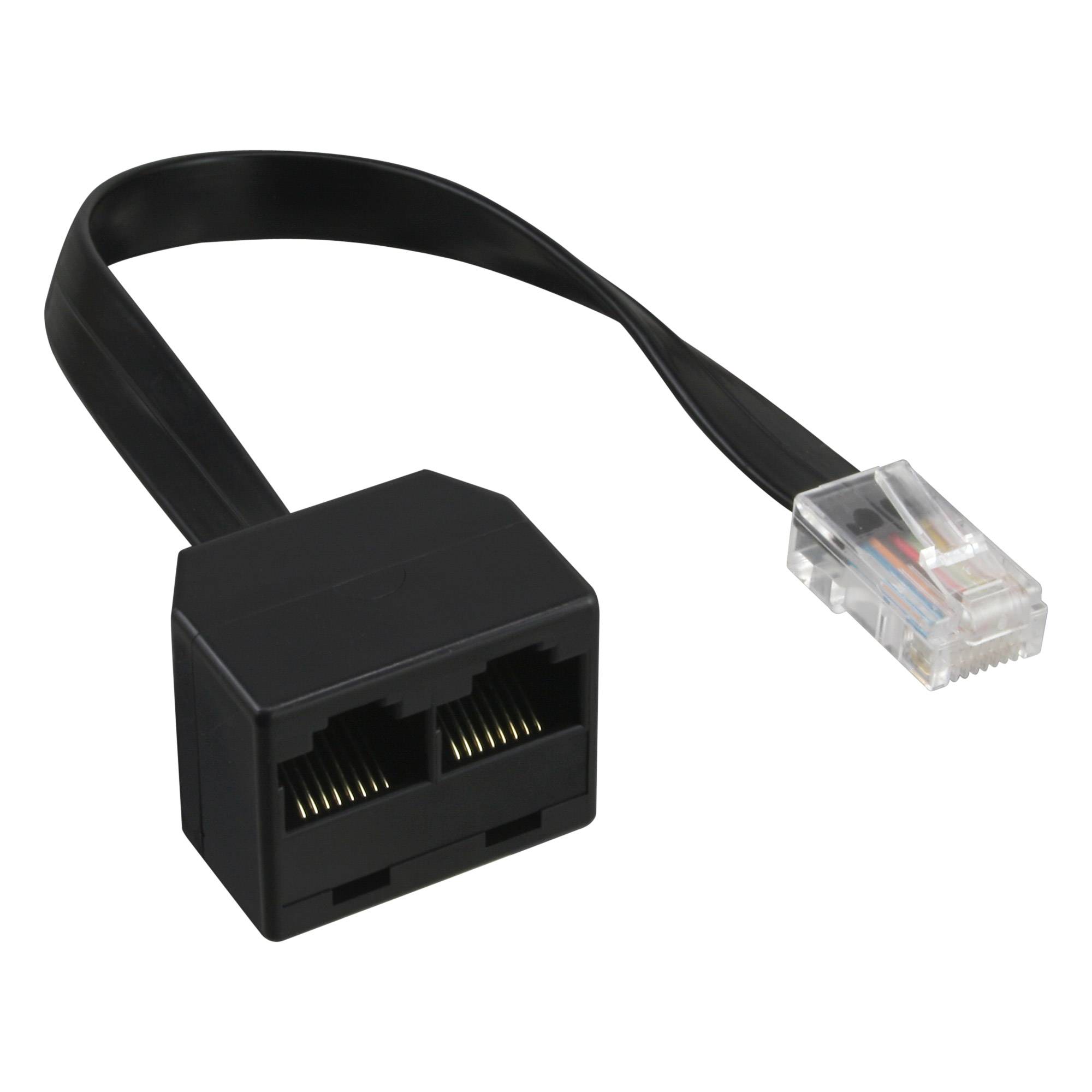 INLINE - ISDN Verteiler - 1x RJ45 ST / 2x RJ45 BU - (8P8C) o. Endwiderstände - 0,15m