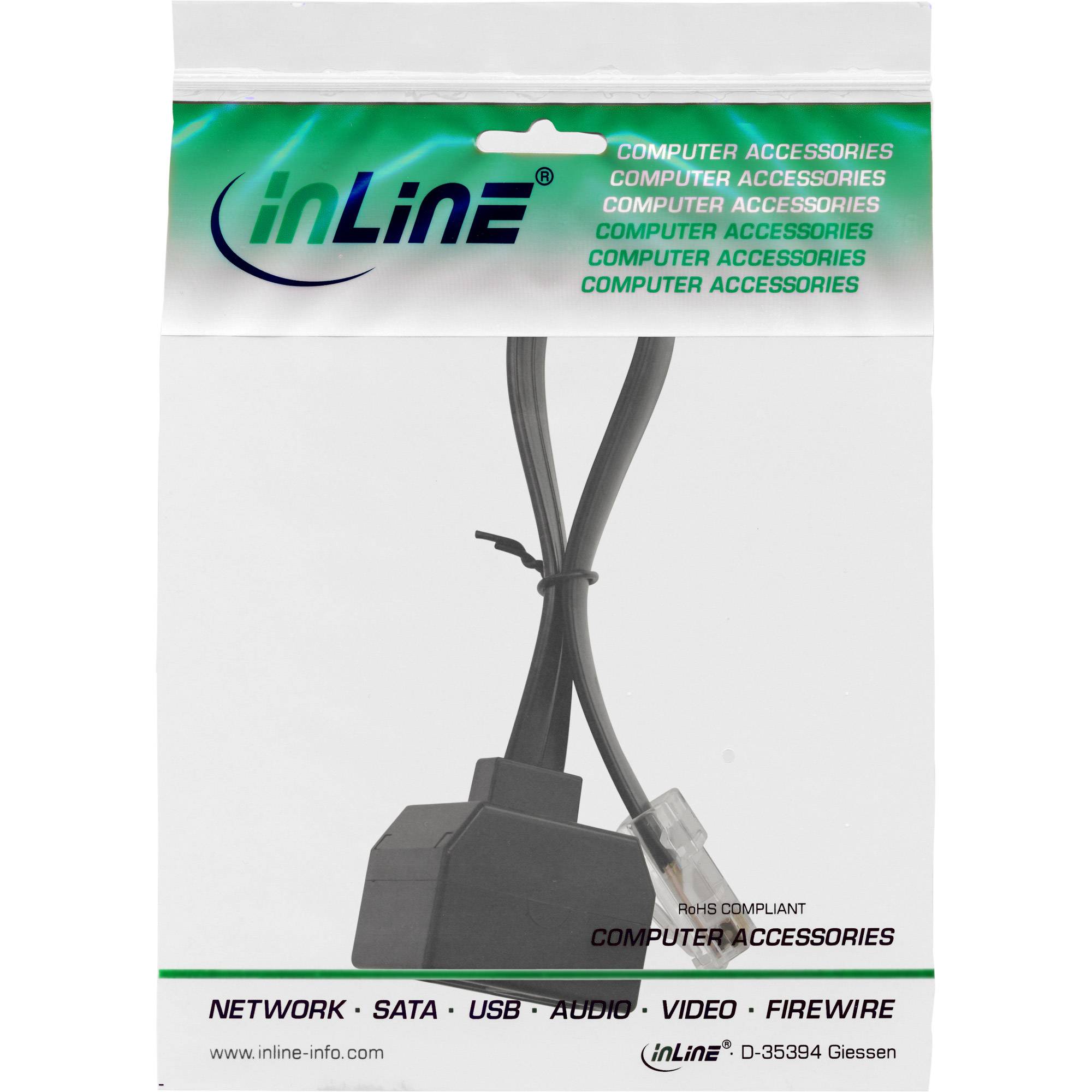 INLINE - ISDN Verteiler - 1x RJ45 ST / 2x RJ45 BU - (8P8C) o. Endwiderstände - 0,15m