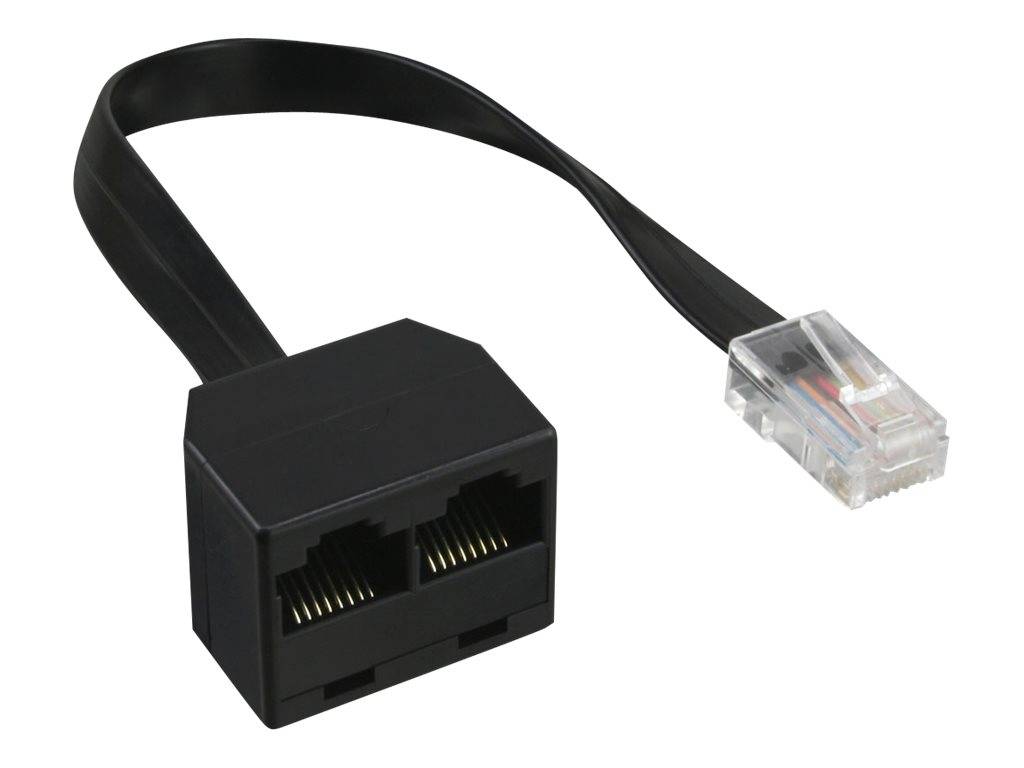 INLINE - ISDN Verteiler - 1x RJ45 ST / 2x RJ45 BU - (8P8C) o. Endwiderstände - 0,15m