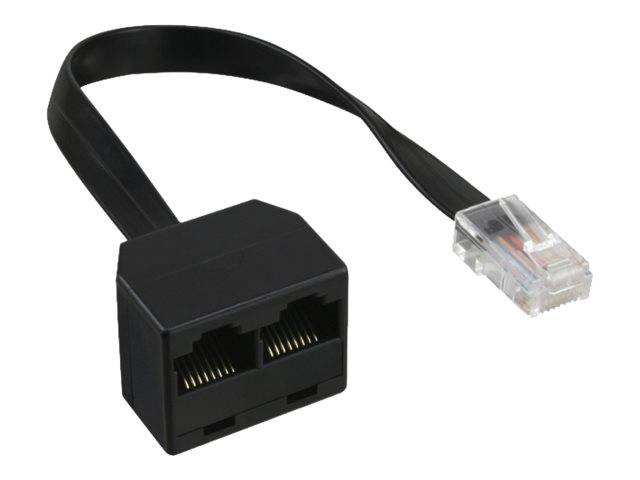 INLINE - ISDN Verteiler - 1x RJ45 ST / 2x RJ45 BU - (8P8C) o. Endwiderstände - 0,15m