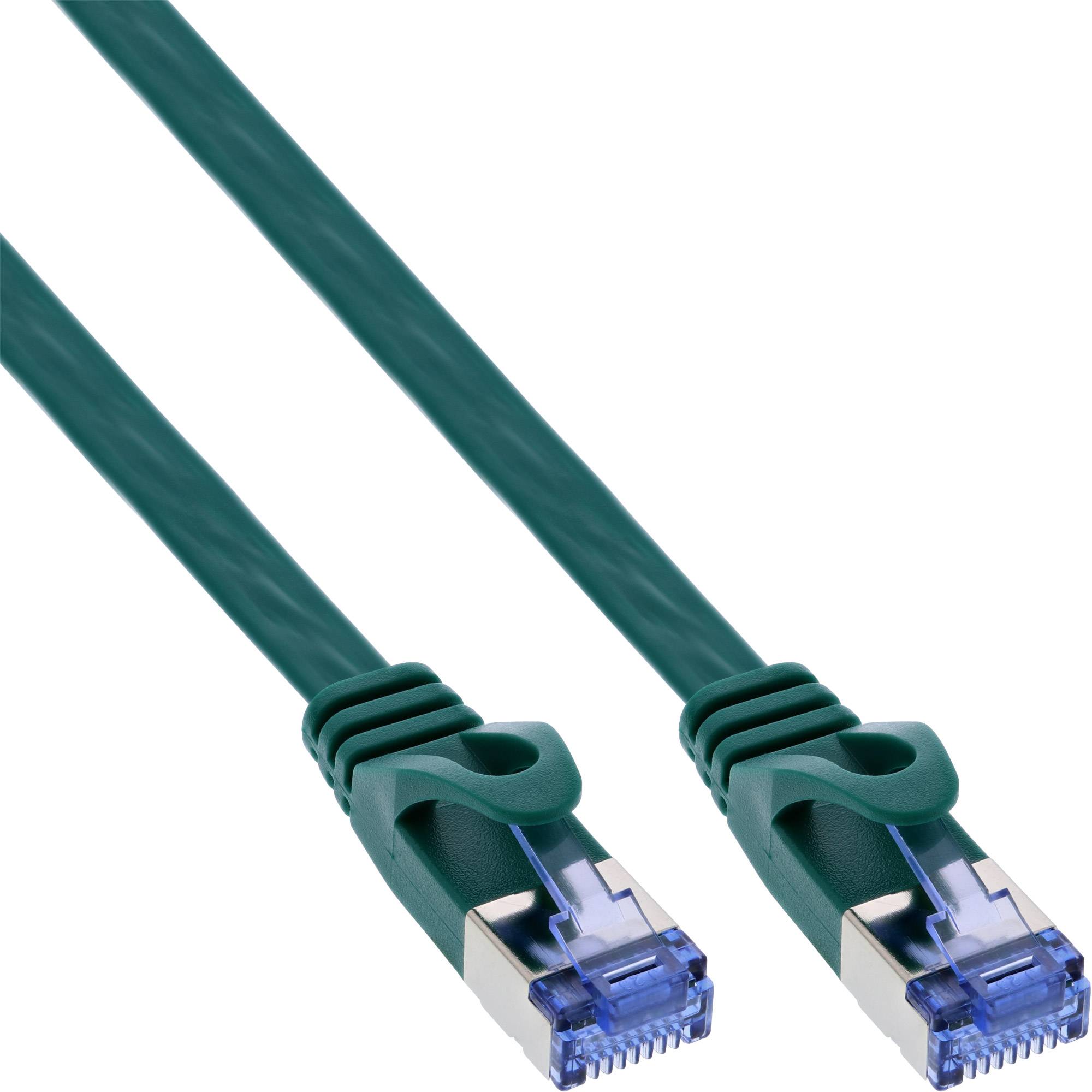 INLINE - Patchkabel flach - U/FTP - Cat.6A - grün - 10m