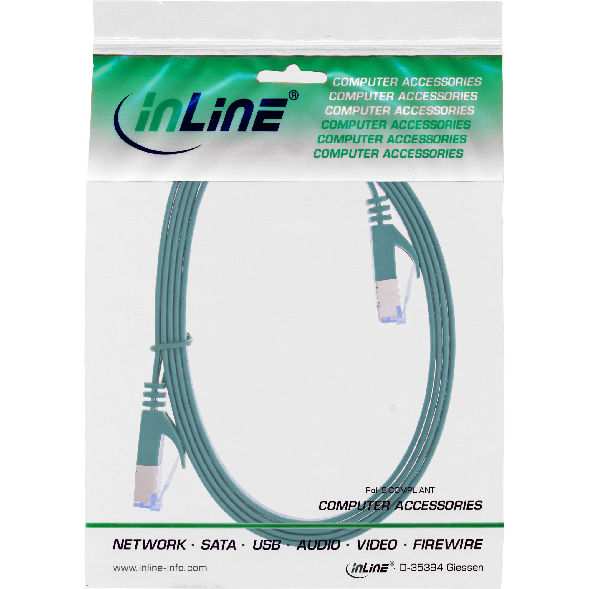 INLINE - Patchkabel flach - U/FTP - Cat.6A - grün - 3m