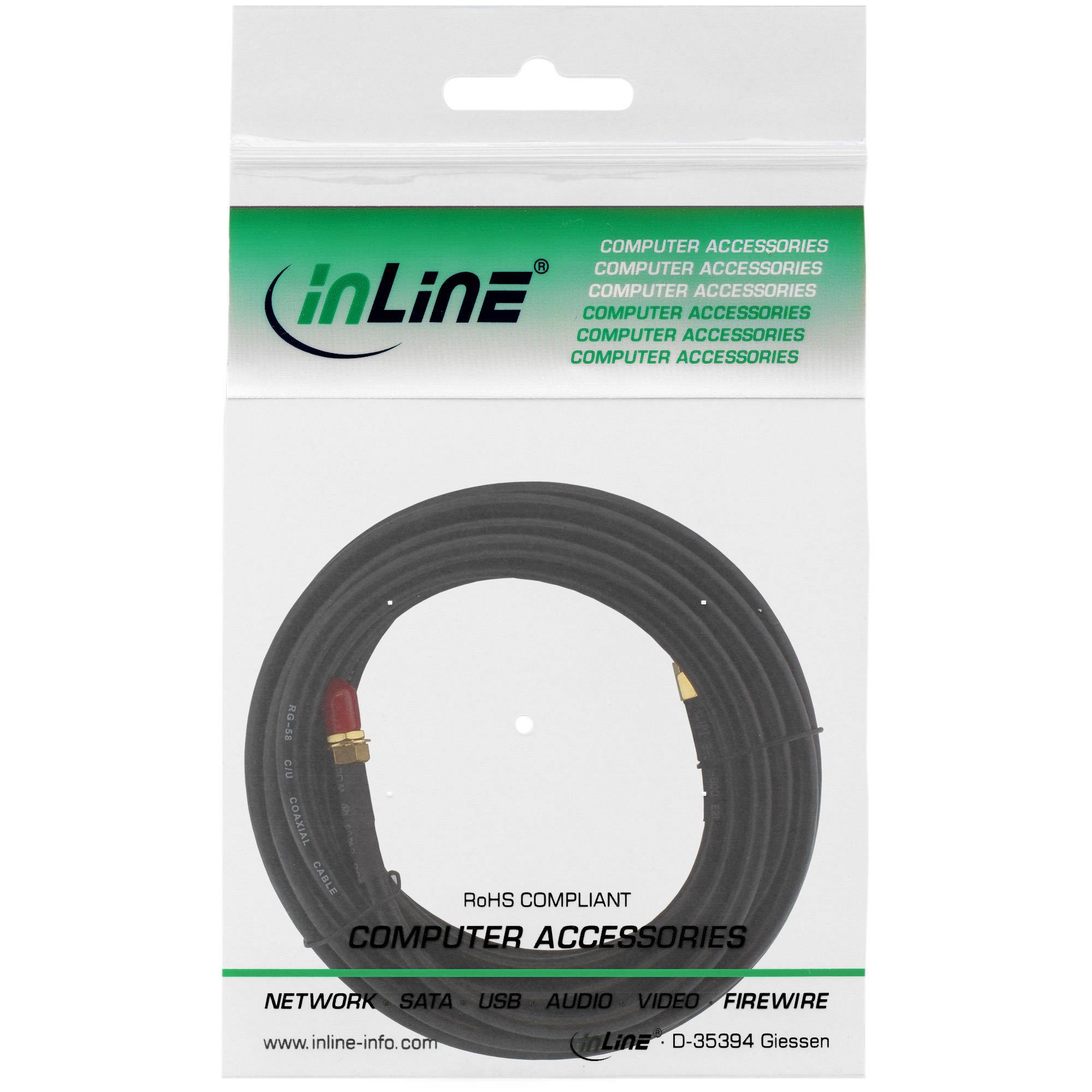 INLINE - WLAN Kabel - R-SMA-Stecker auf R-SMA-Kupplung - 20m