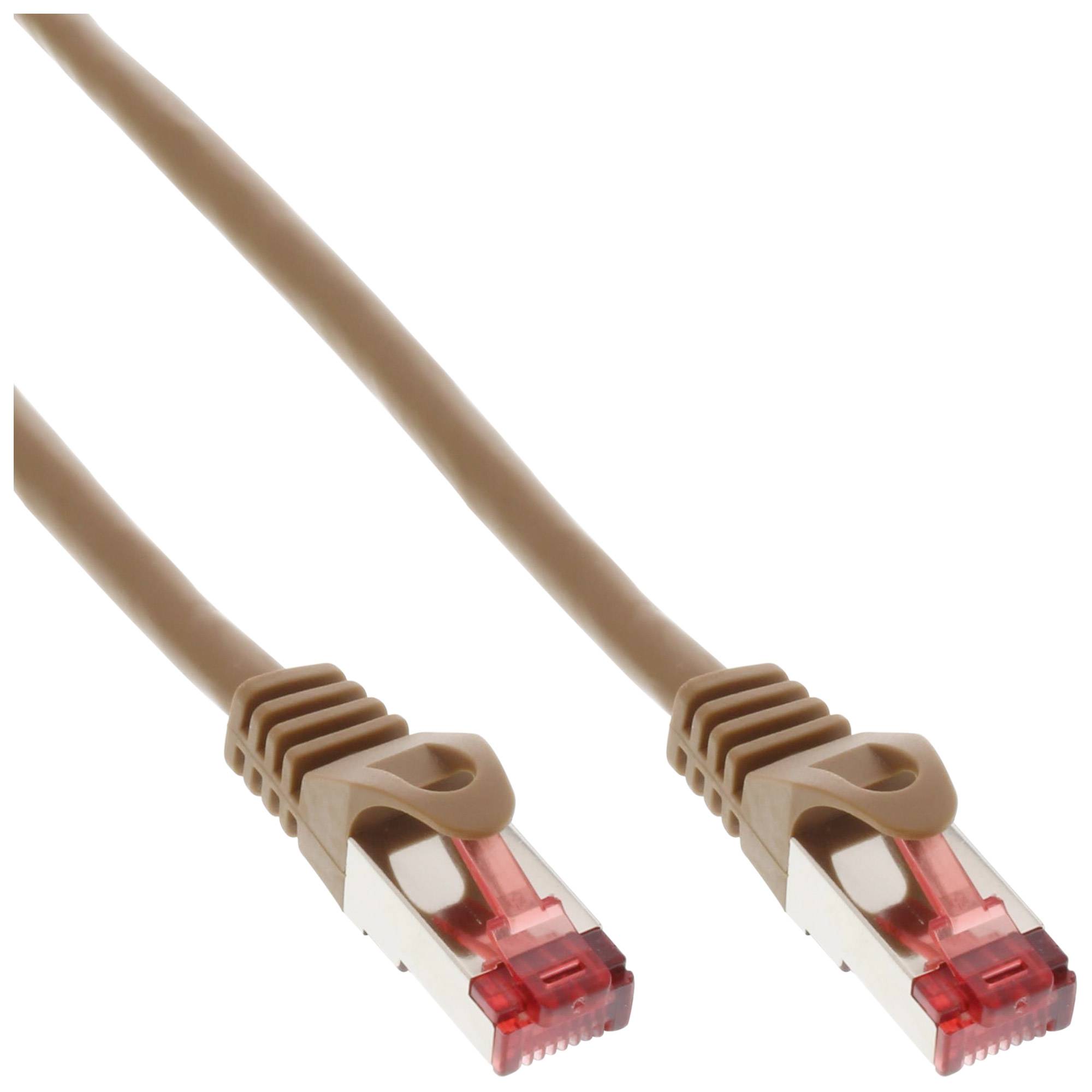 INLINE - Patchkabel - S/FTP (PiMf) - Cat.6 - 250MHz - PVC - Kupfer - braun - 0,3m