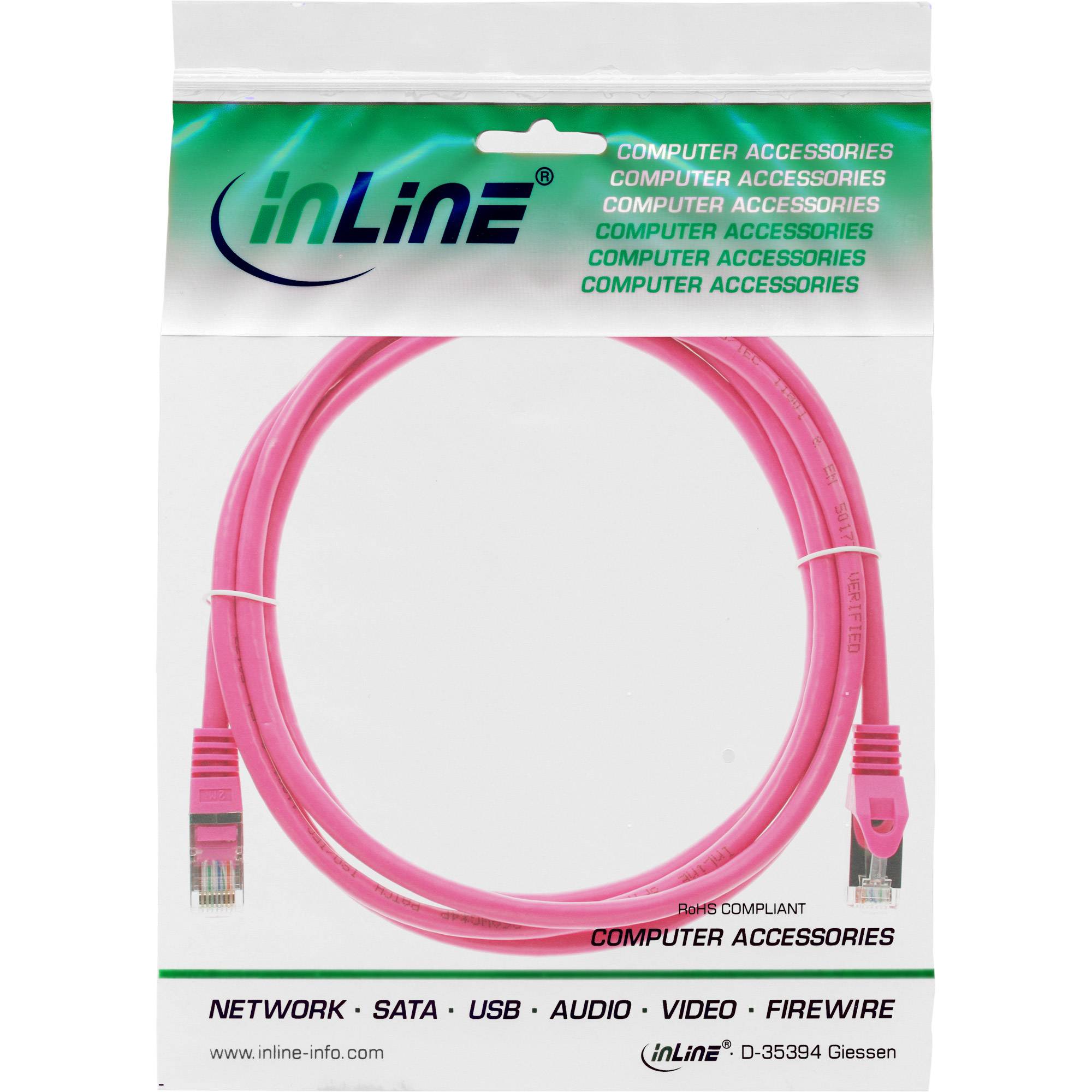 INLINE - Patchkabel - SF/UTP - Cat.5e - pink - 0,5m