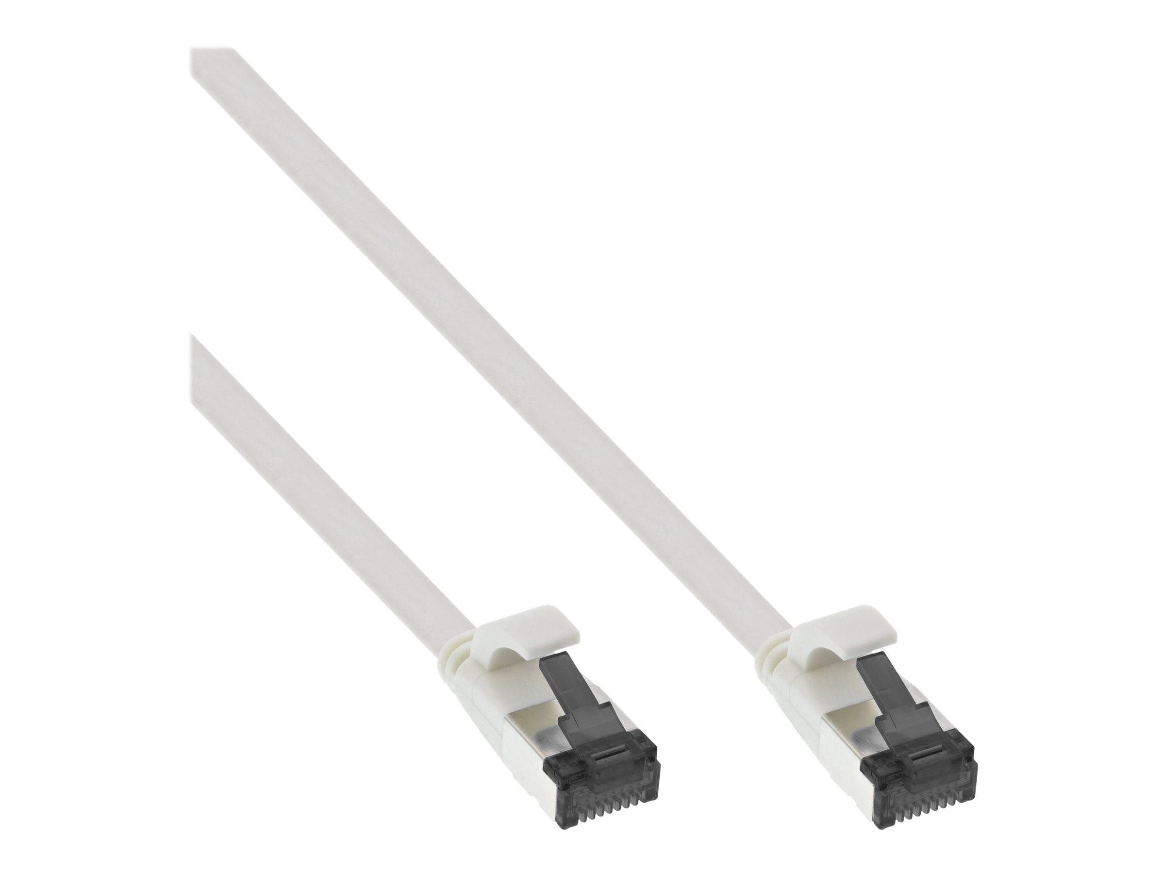 INLINE - Patchkabel flach - U/FTP - Cat.8.1 - TPE halogenfrei - weiß - 2m