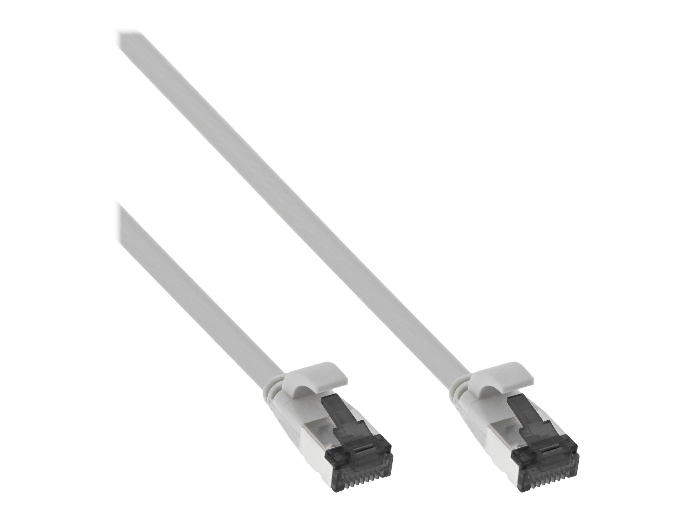 INLINE - Patchkabel flach - U/FTP - Cat.8.1 - TPE halogenfrei - grau - 1m