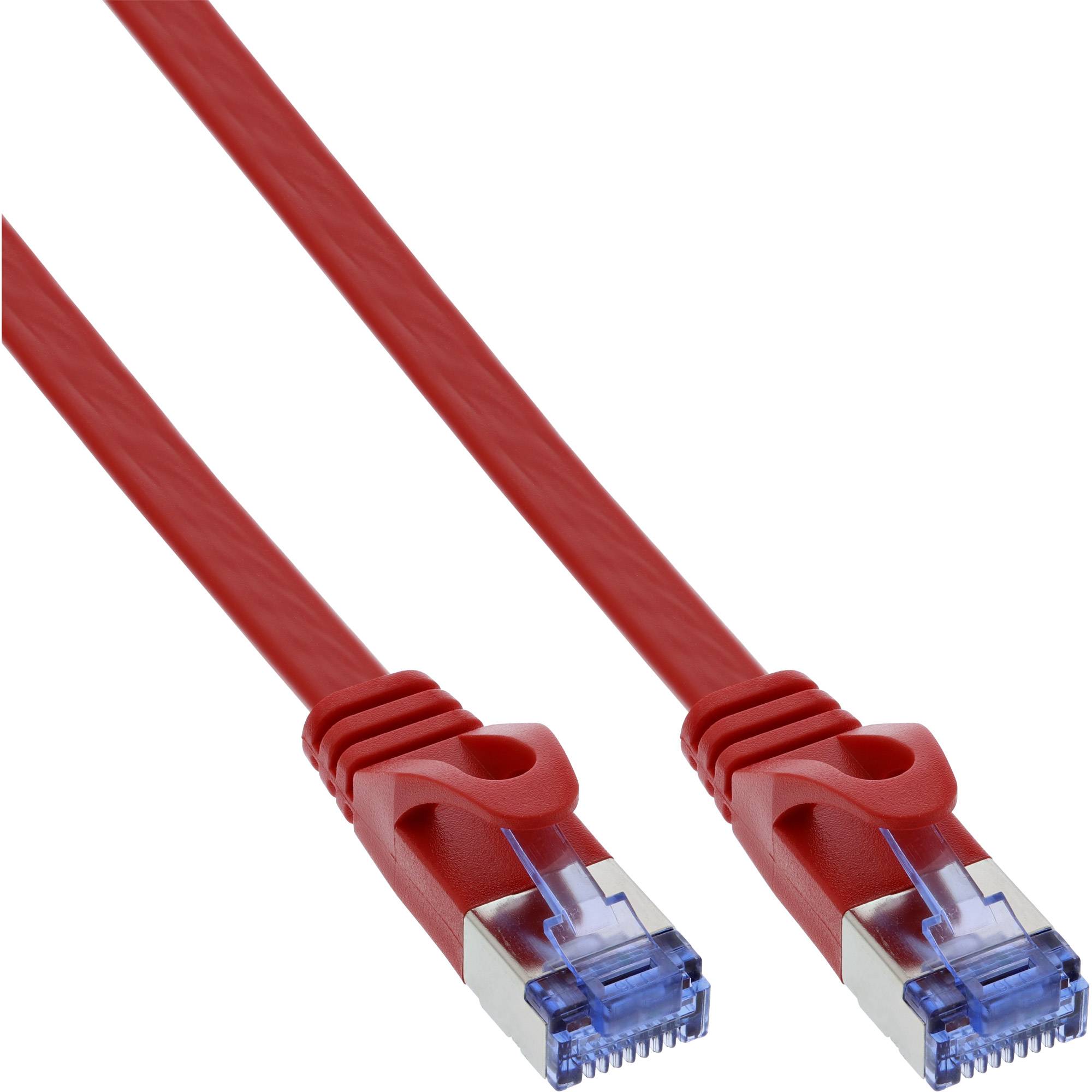 INLINE - Patchkabel flach - U/FTP - Cat.6A - rot - 7m