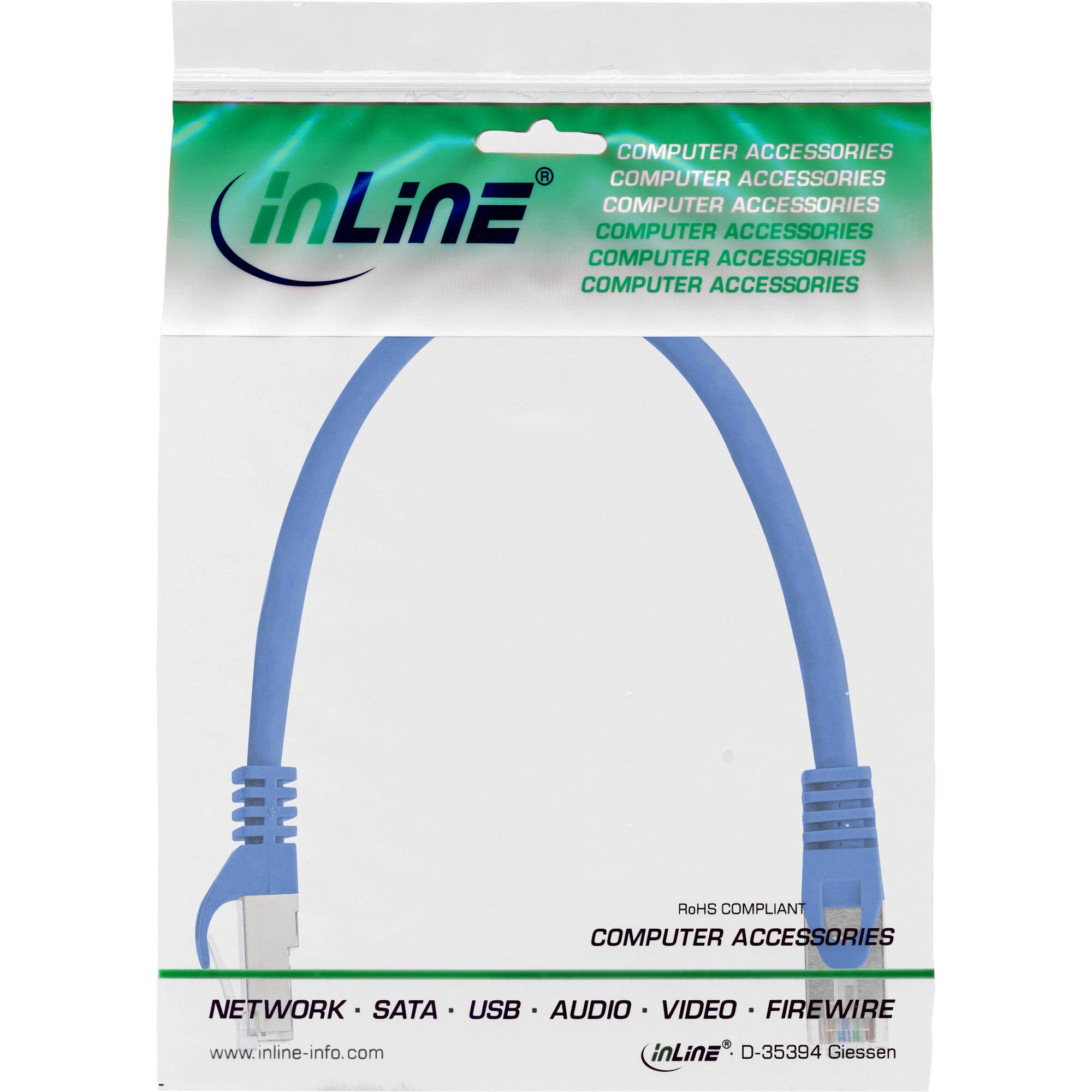 INLINE - Patchkabel - SF/UTP - Cat.5e - blau - 0,25m