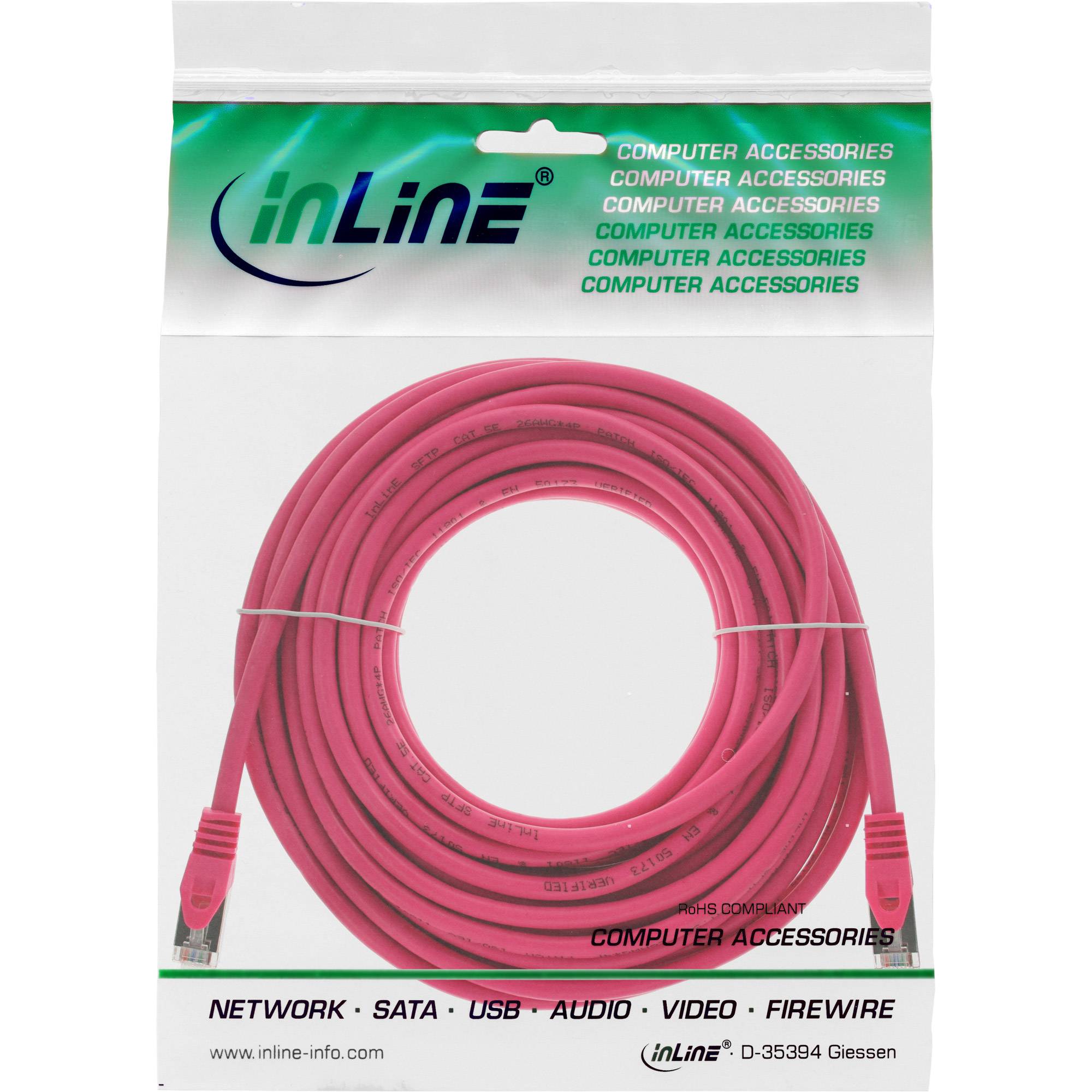 INLINE - Patchkabel - SF/UTP - Cat.5e - pink - 15m