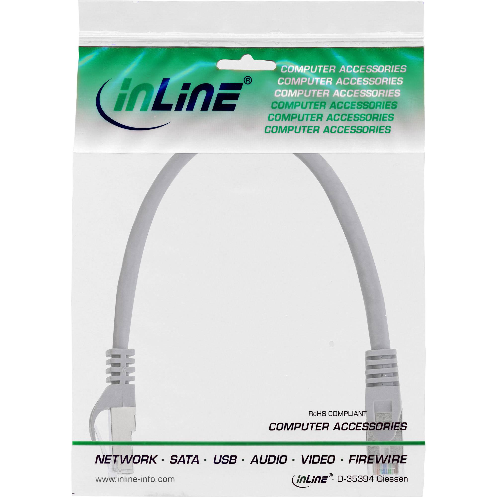 INLINE - Patchkabel - SF/UTP - Cat.5e - grau - 0,3m