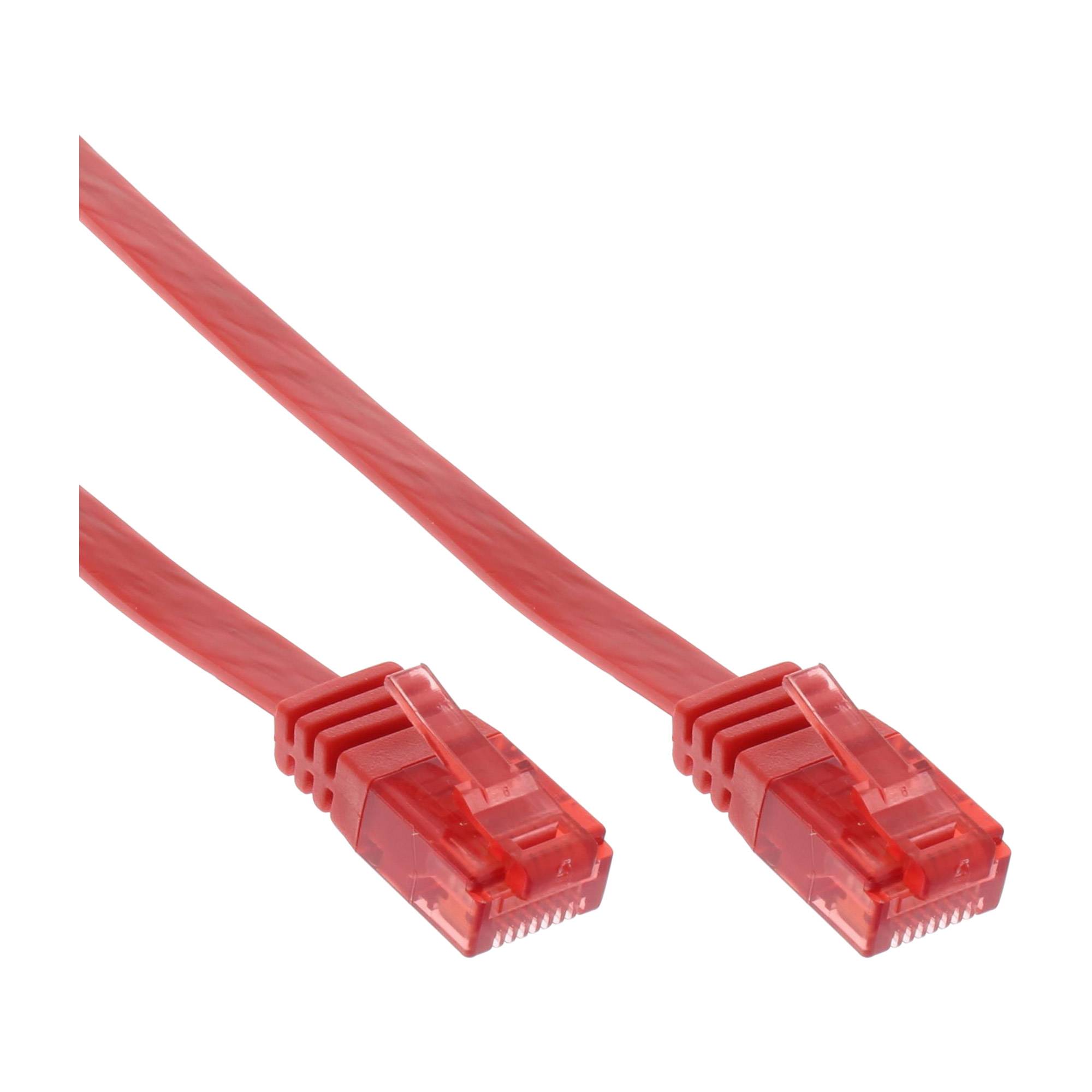 INLINE - Patchkabel flach - U/UTP - Cat.6 - rot - 5m