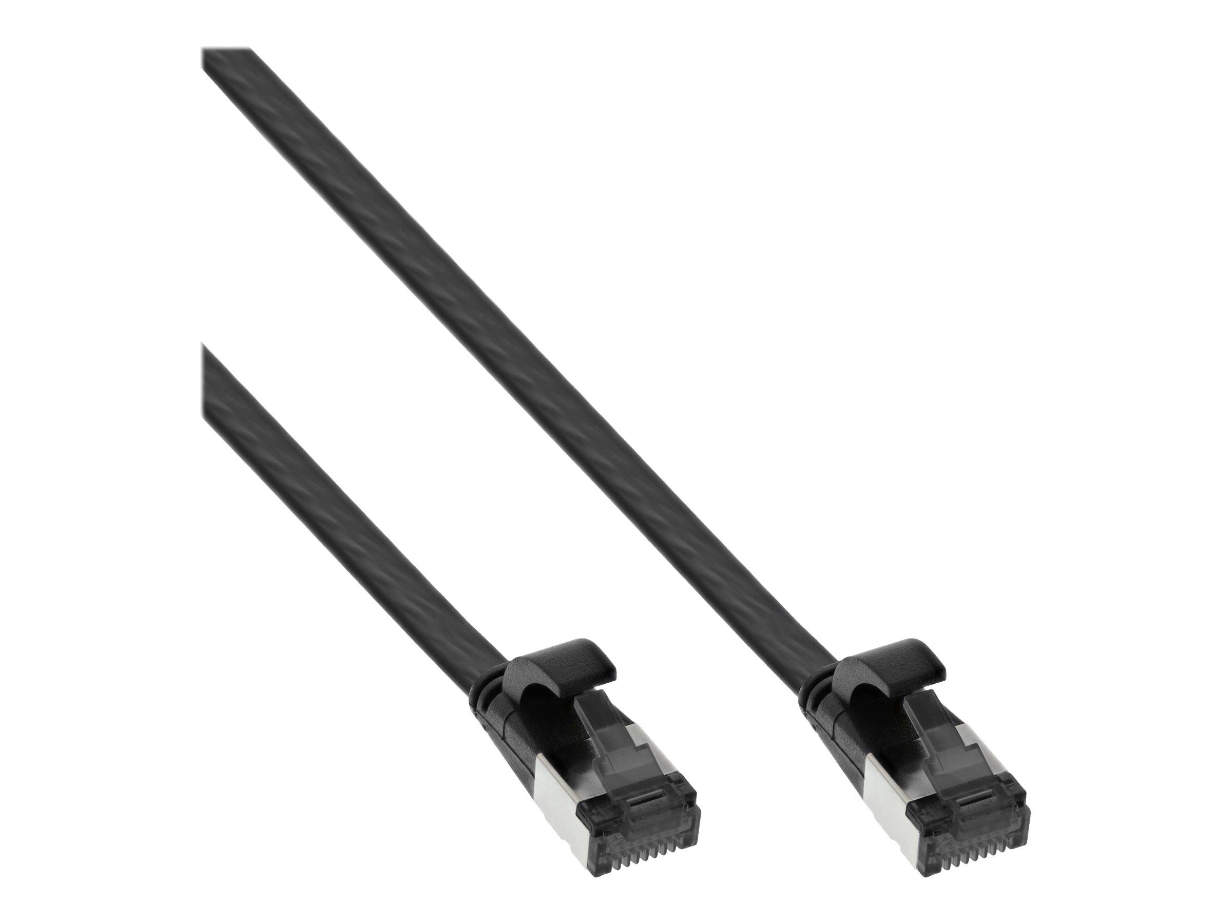 INLINE - Patchkabel flach - U/FTP - Cat.8.1 - TPE halogenfrei - schwarz - 7,5m