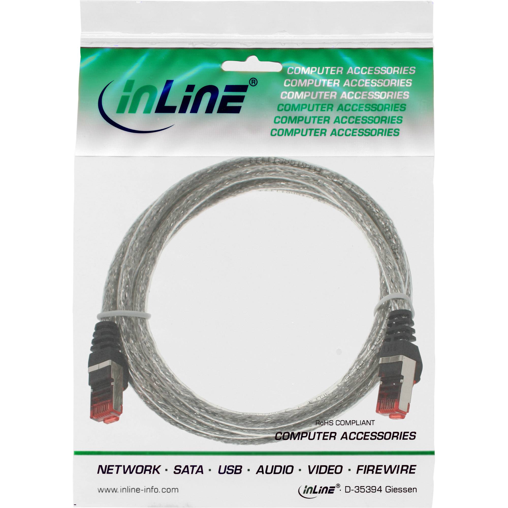 INLINE - Patchkabel - S/FTP (PiMf) - Cat.6 - 250MHz - PVC - Kupfer - transparent - 2m