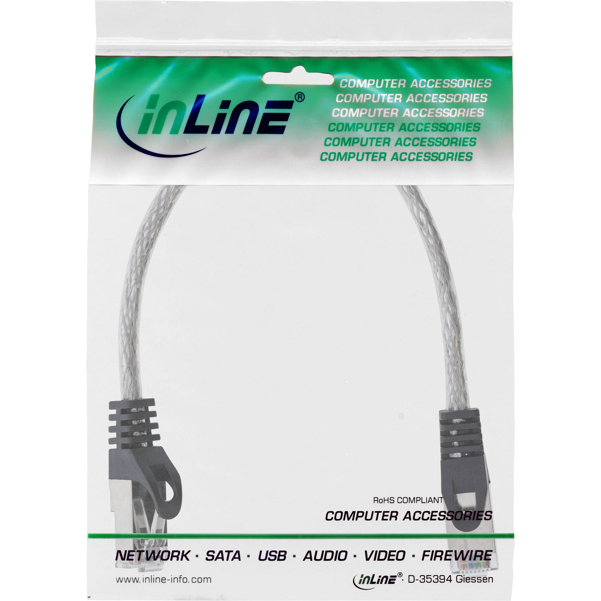 INLINE - Patchkabel - SF/UTP - Cat.5e - transparent - 0,3m