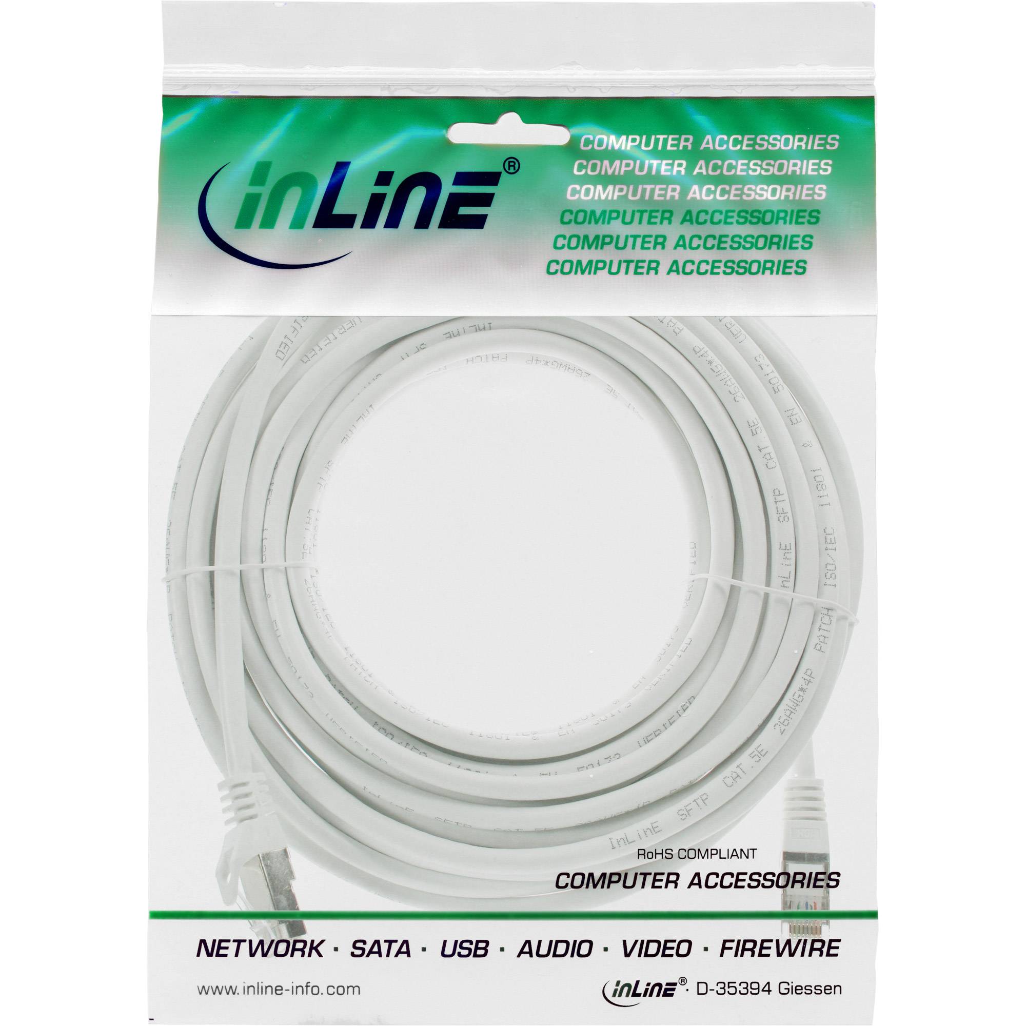 INLINE - Patchkabel - SF/UTP - Cat.5e - weiß - 5m