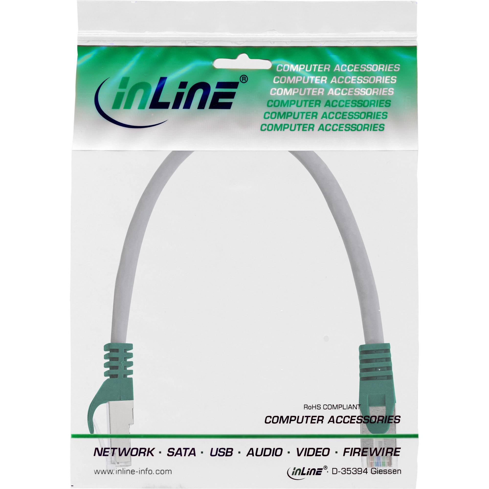 INLINE - Crossover Patchkabel - SF/UTP - Cat.5e - grau - 0,25m