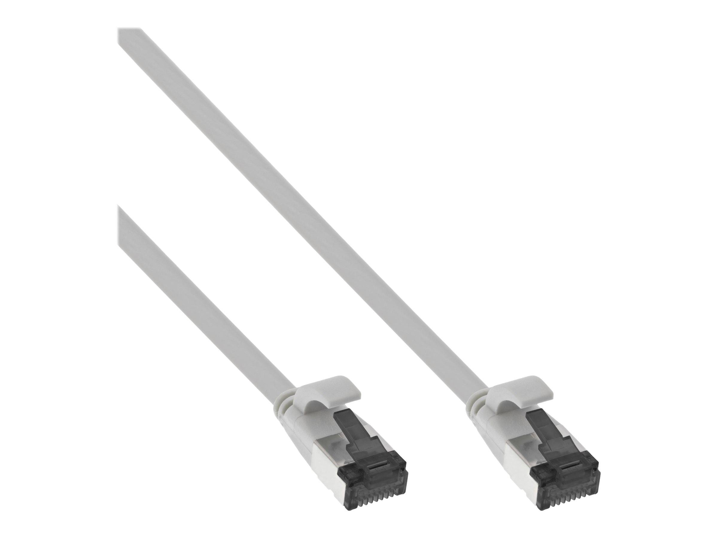 INLINE - Patchkabel flach - U/FTP - Cat.8.1 - TPE halogenfrei - grau - 0,5m