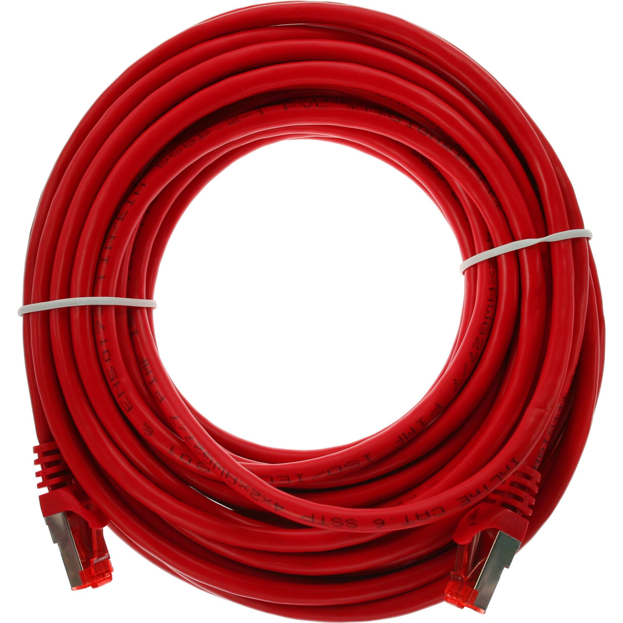 INLINE - Patchkabel - S/FTP (PiMf) - Cat.6 - 250MHz - PVC - CCA - rot - 10m