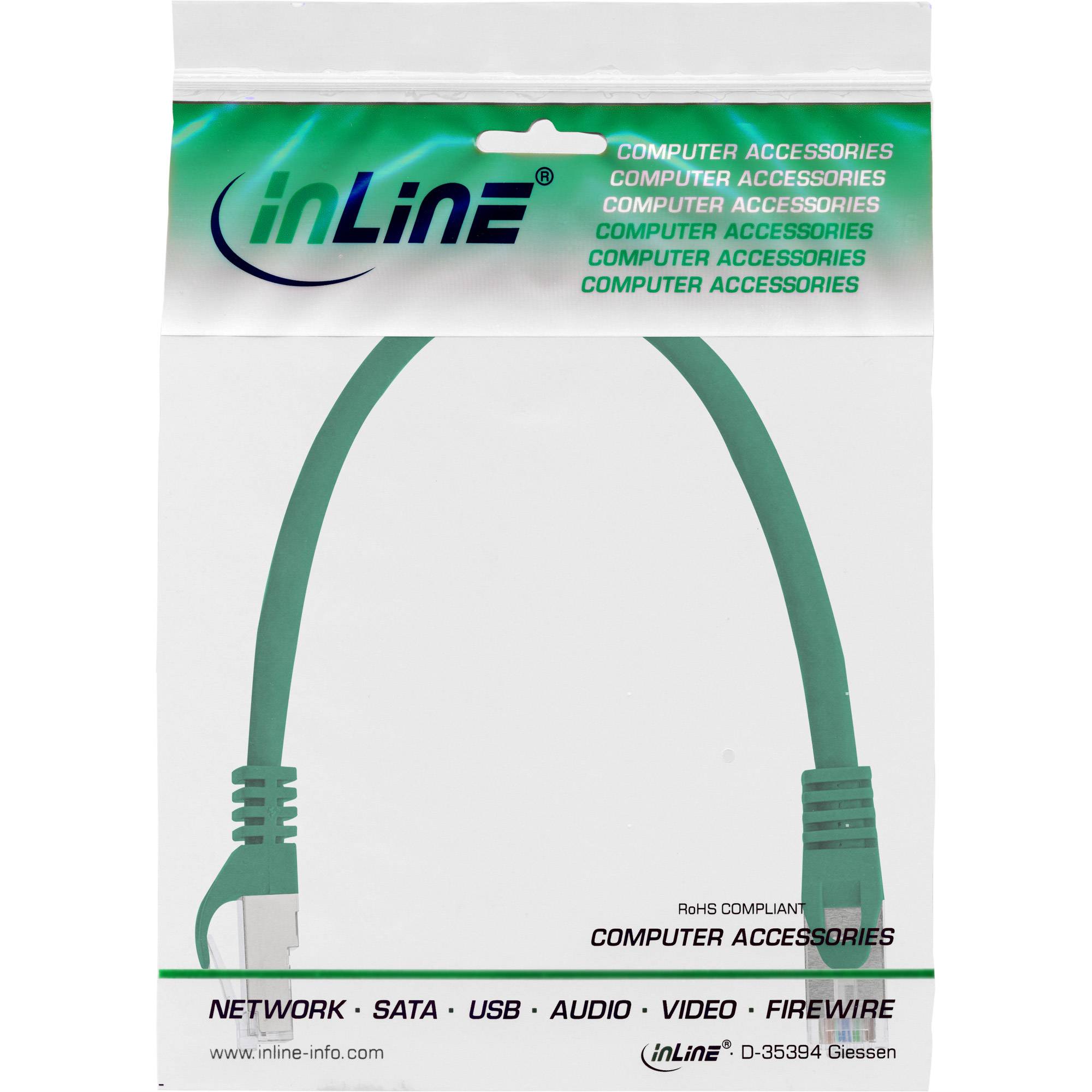 INLINE - Patchkabel - SF/UTP - Cat.5e - grün - 0,25m