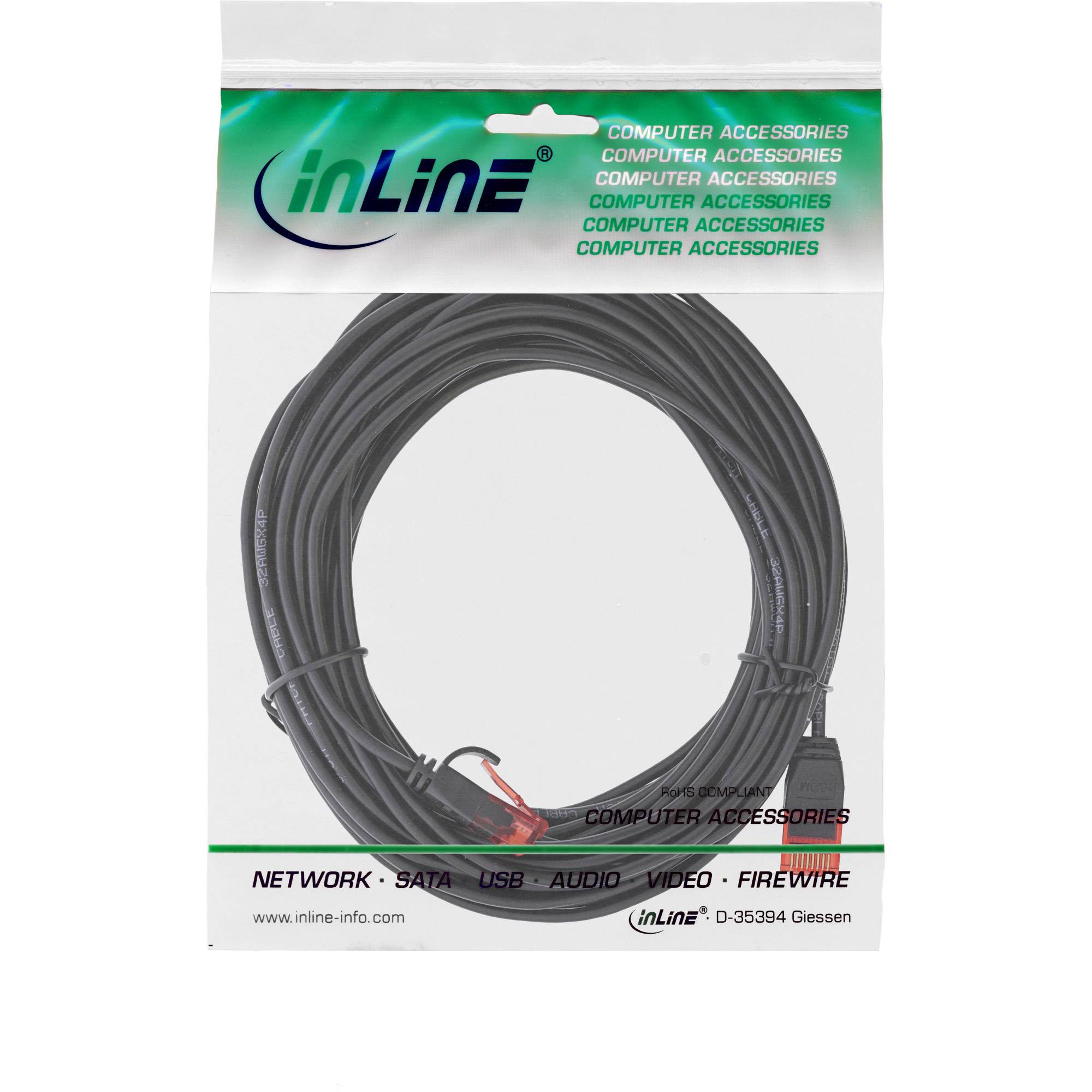INLINE - Slim Patchkabel - U/UTP - Cat.6 - schwarz - 10m
