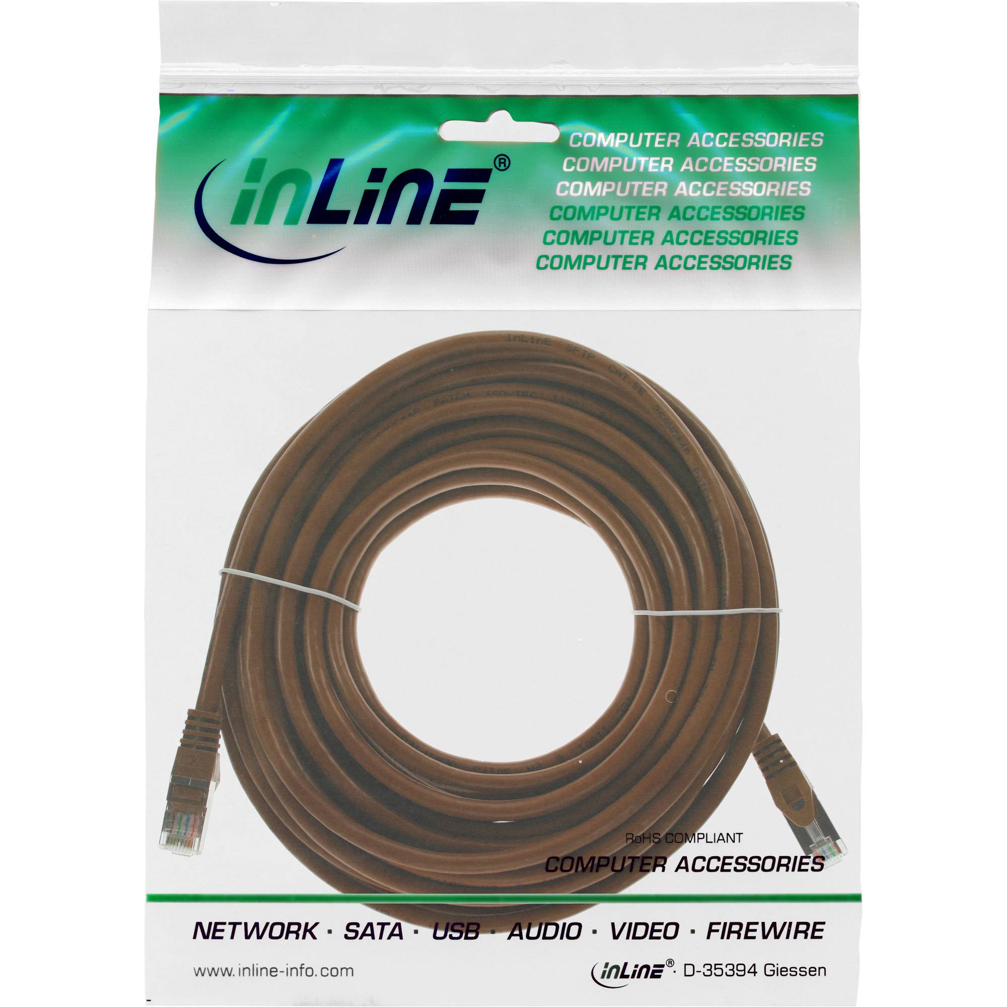 INLINE - Patchkabel - SF/UTP - Cat.5e - braun - 7,5m