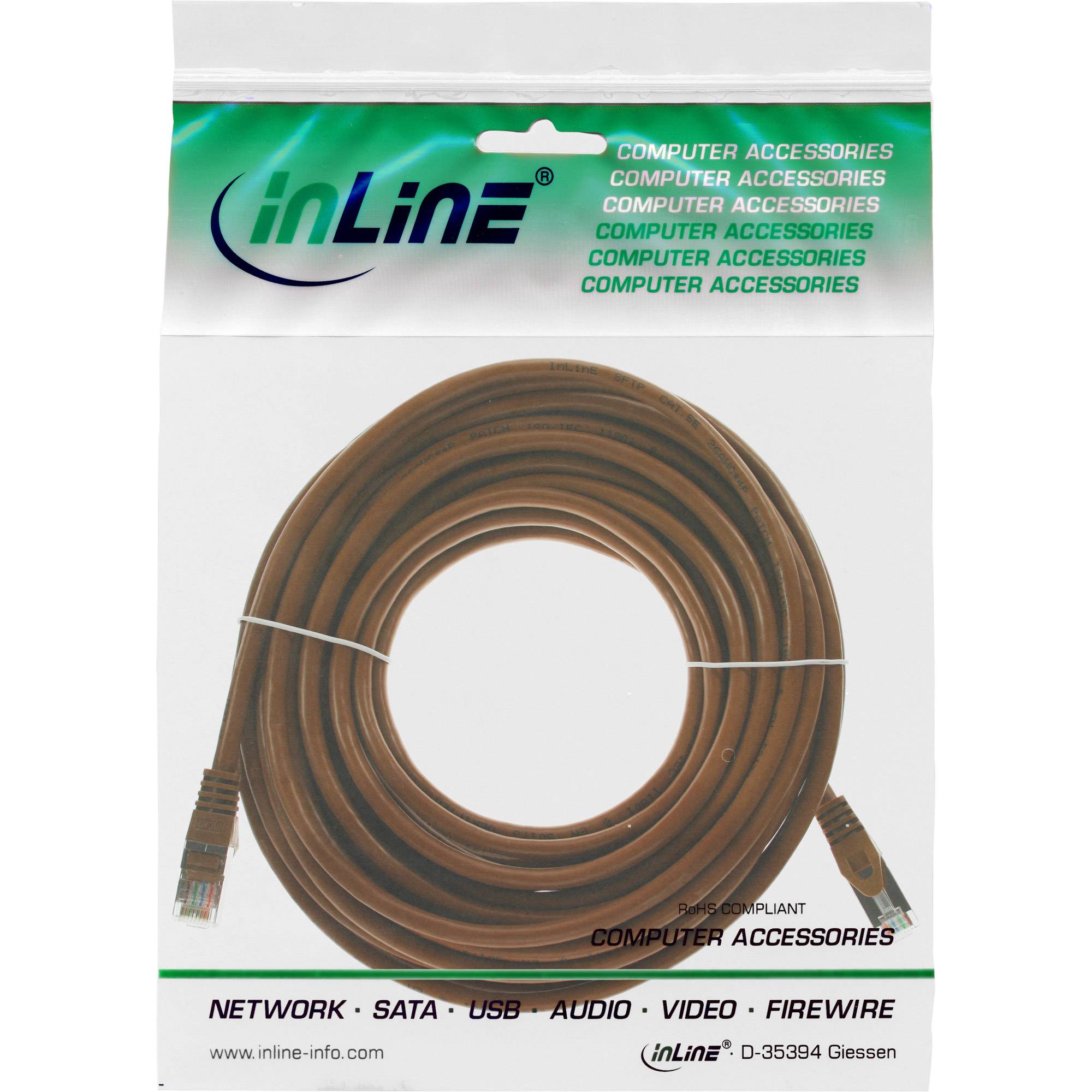 INLINE - Patchkabel - SF/UTP - Cat.5e - braun - 7,5m