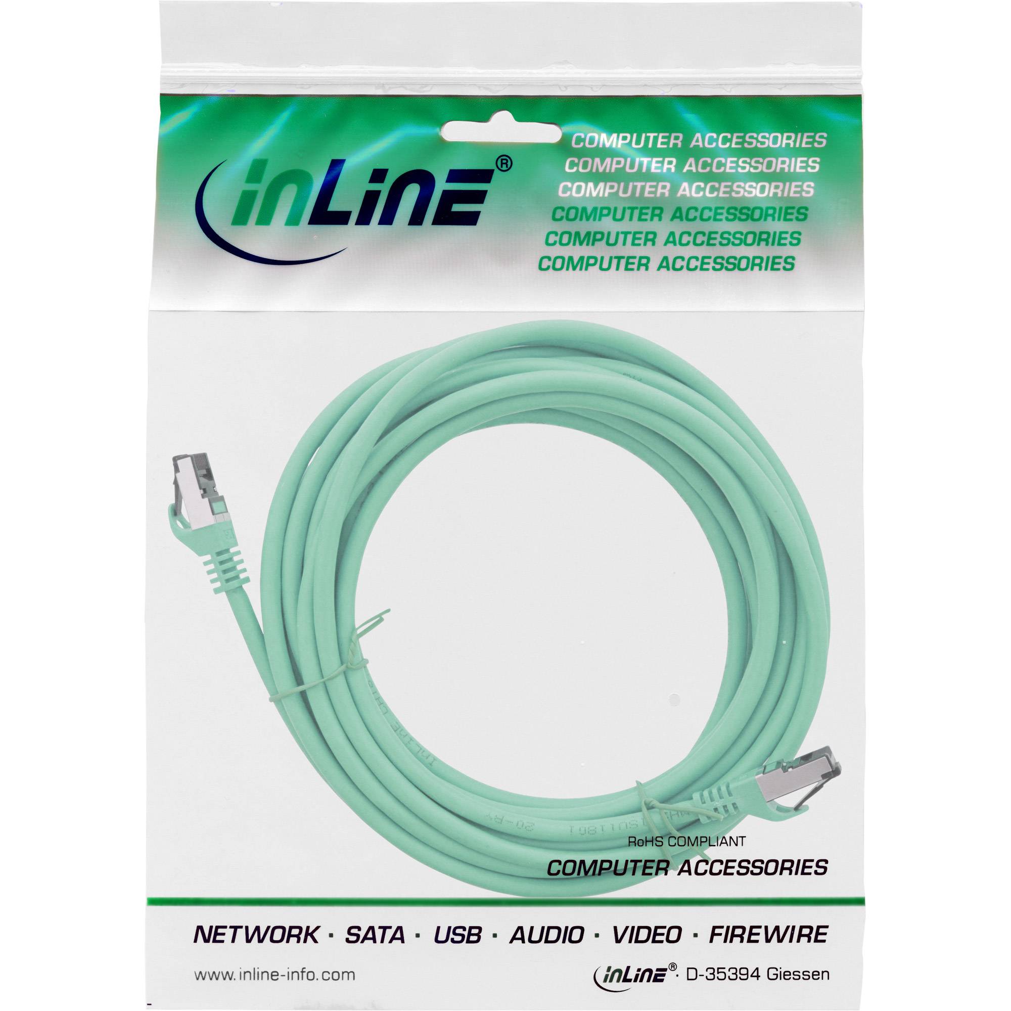INLINE - Patchkabel - S/FTP (PiMf) - Cat.8.1 - 2000MHz - halogenfrei - grün - 10m