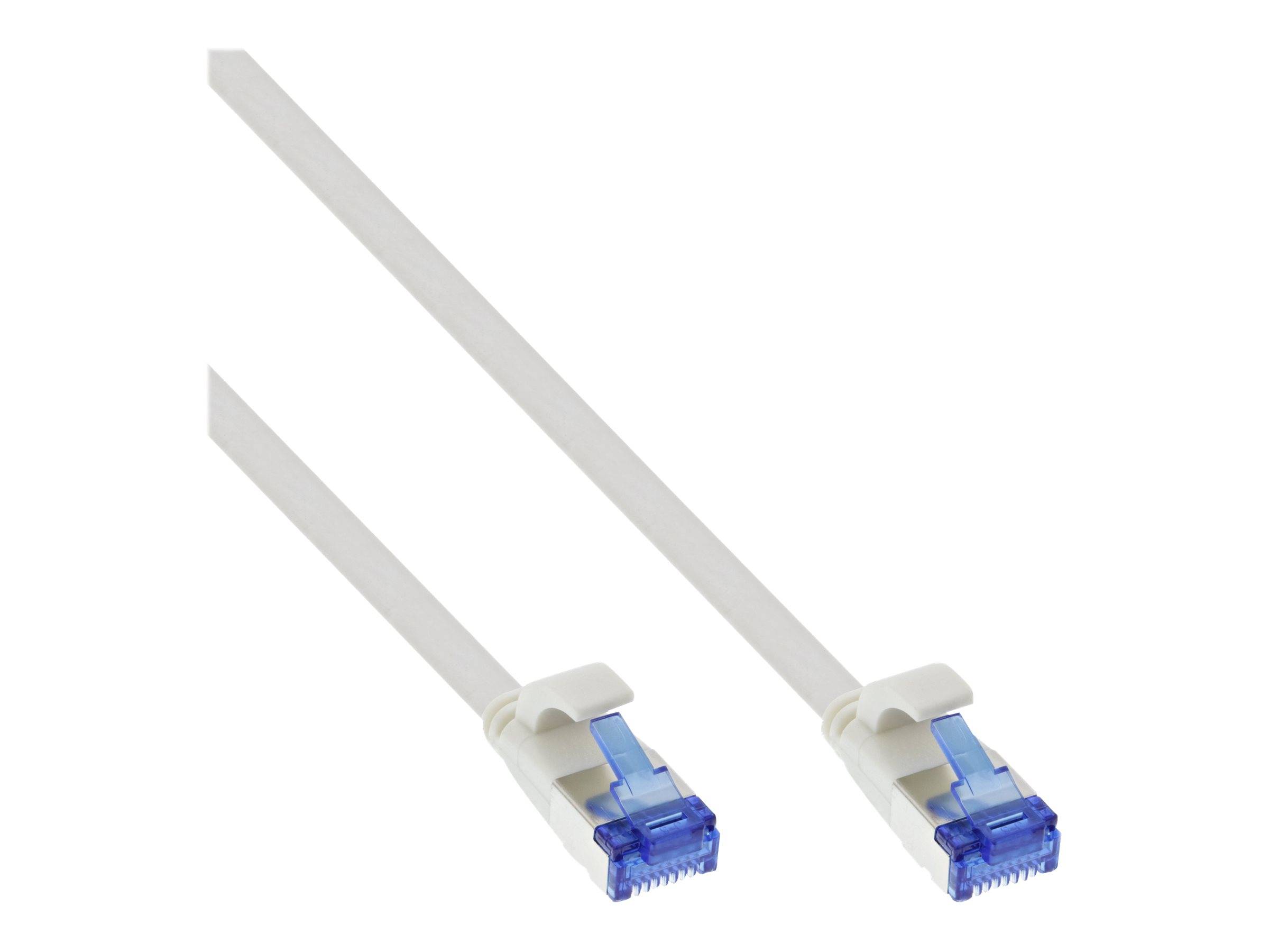 INLINE - Patchkabel flach - U/FTP - Cat.6A - TPE halogenfrei - grau - 0,3m