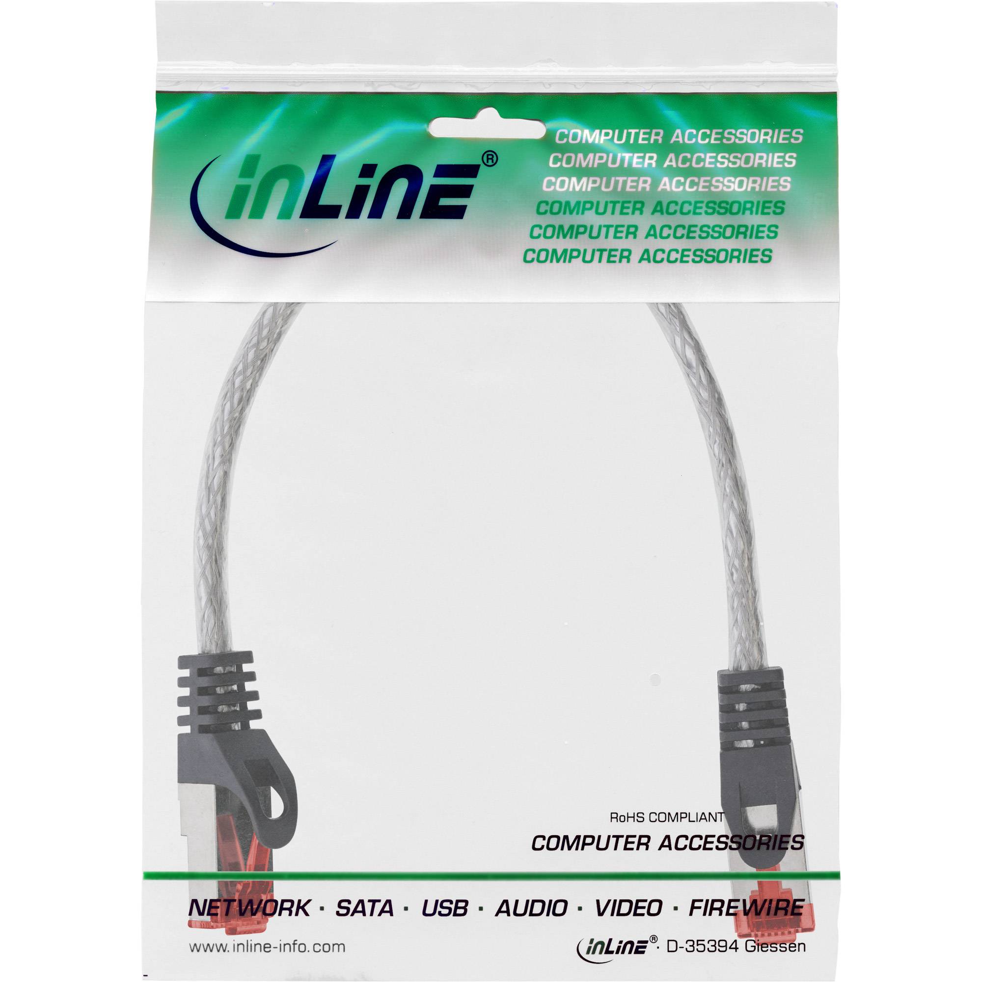 INLINE - Patchkabel - S/FTP (PiMf) - Cat.6 - 250MHz - PVC - Kupfer - transparent - 0,3m