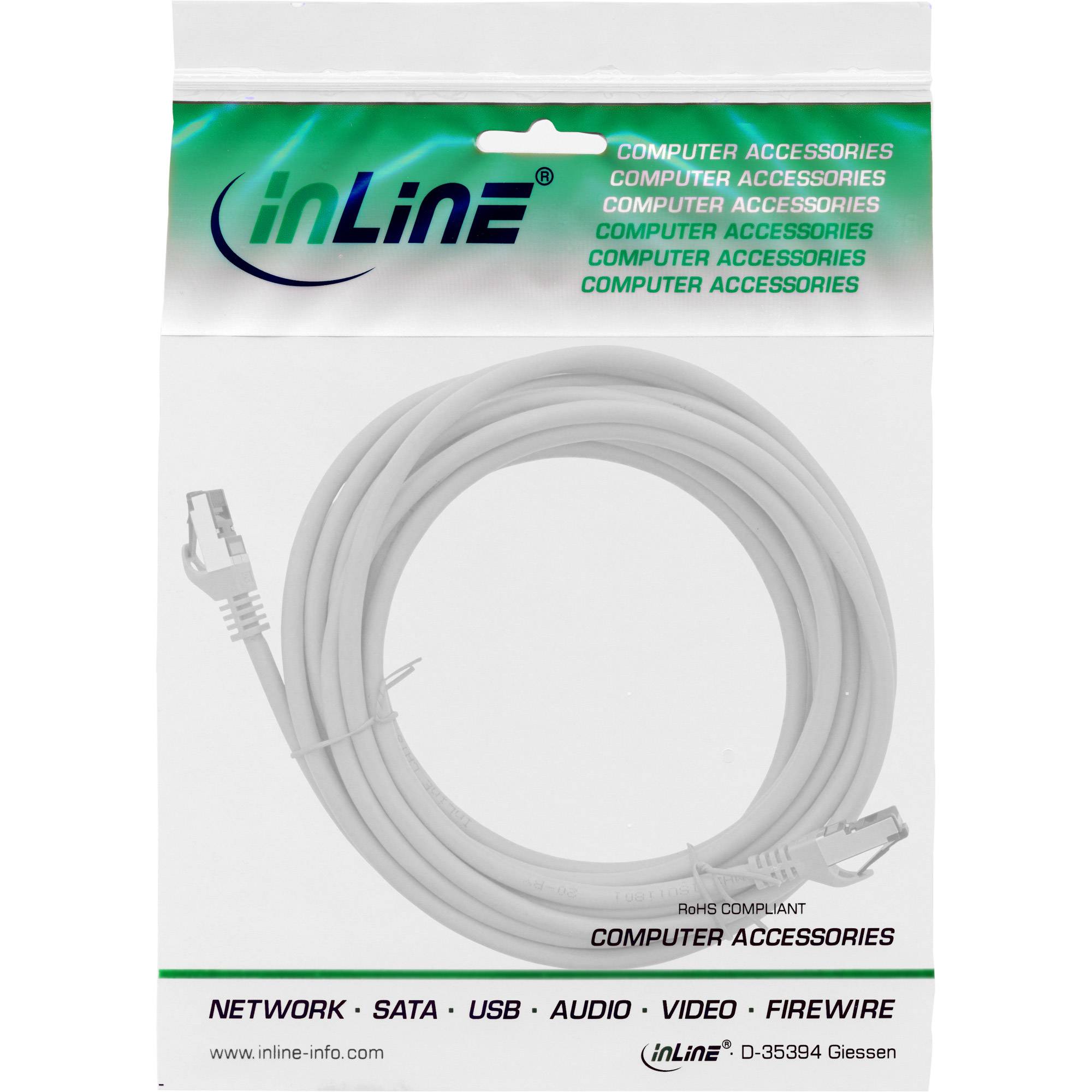 INLINE - Patchkabel - S/FTP (PiMf) - Cat.8.1 - 2000MHz - halogenfrei - grau - 7,5m