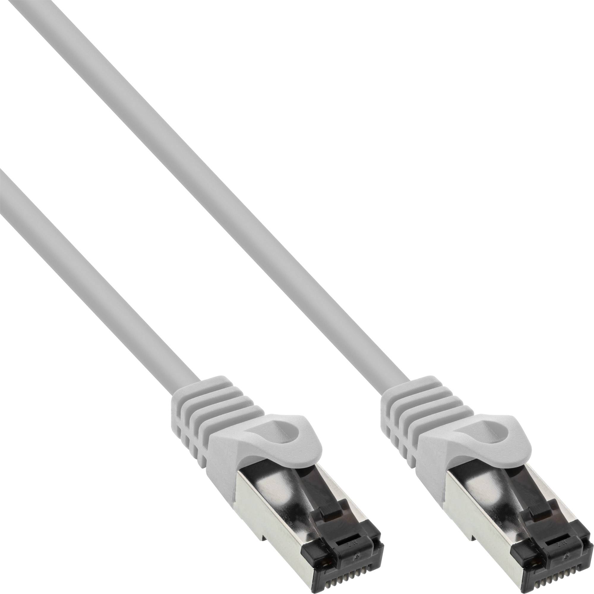 INLINE - Patchkabel - S/FTP (PiMf) - Cat.8.1 - 2000MHz - halogenfrei - grau - 0,3m