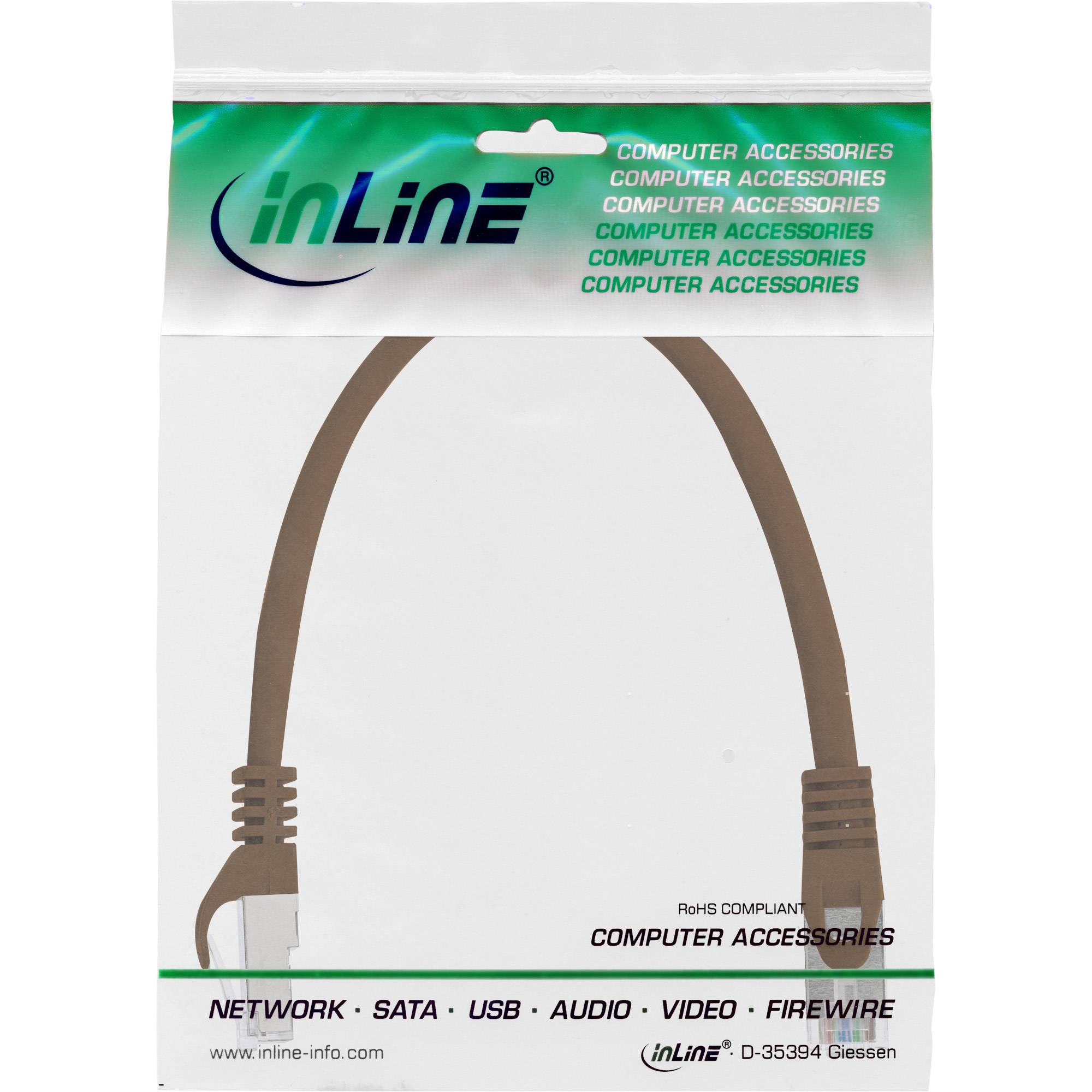 INLINE - Patchkabel - SF/UTP - Cat.5e - braun - 0,3m