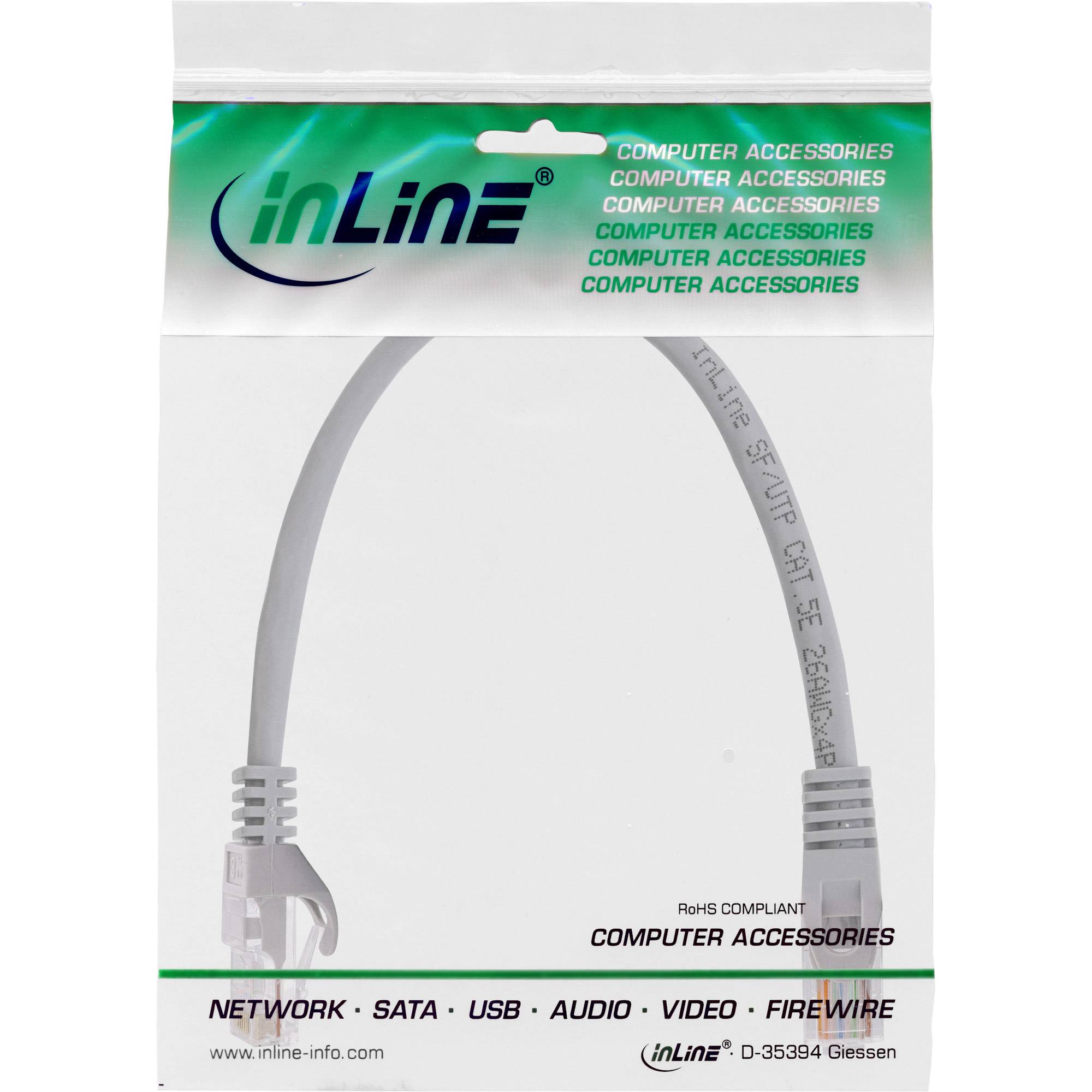 INLINE - Patchkabel - U/UTP - Cat.5e - grau - 0,3m