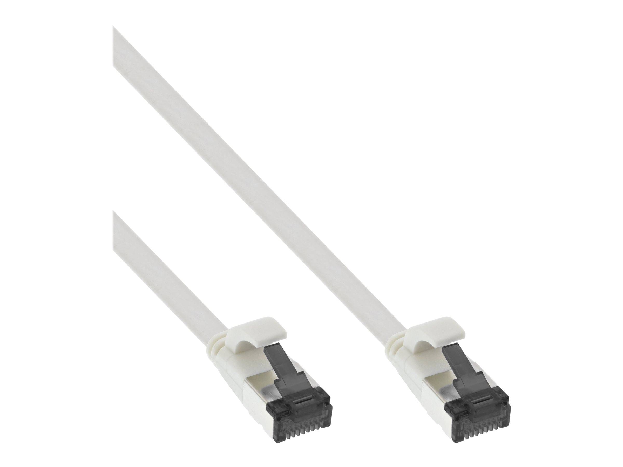 INLINE - Patchkabel flach - U/FTP - Cat.8.1 - TPE halogenfrei - weiß - 1m
