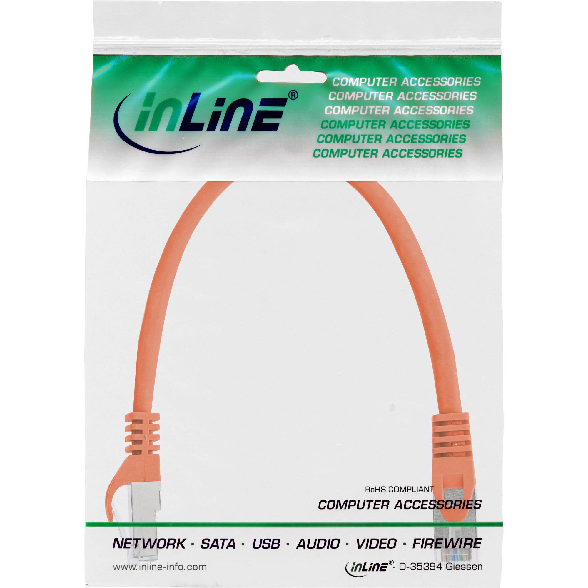 INLINE - Patchkabel - SF/UTP - Cat.5e - orange - 0,3m