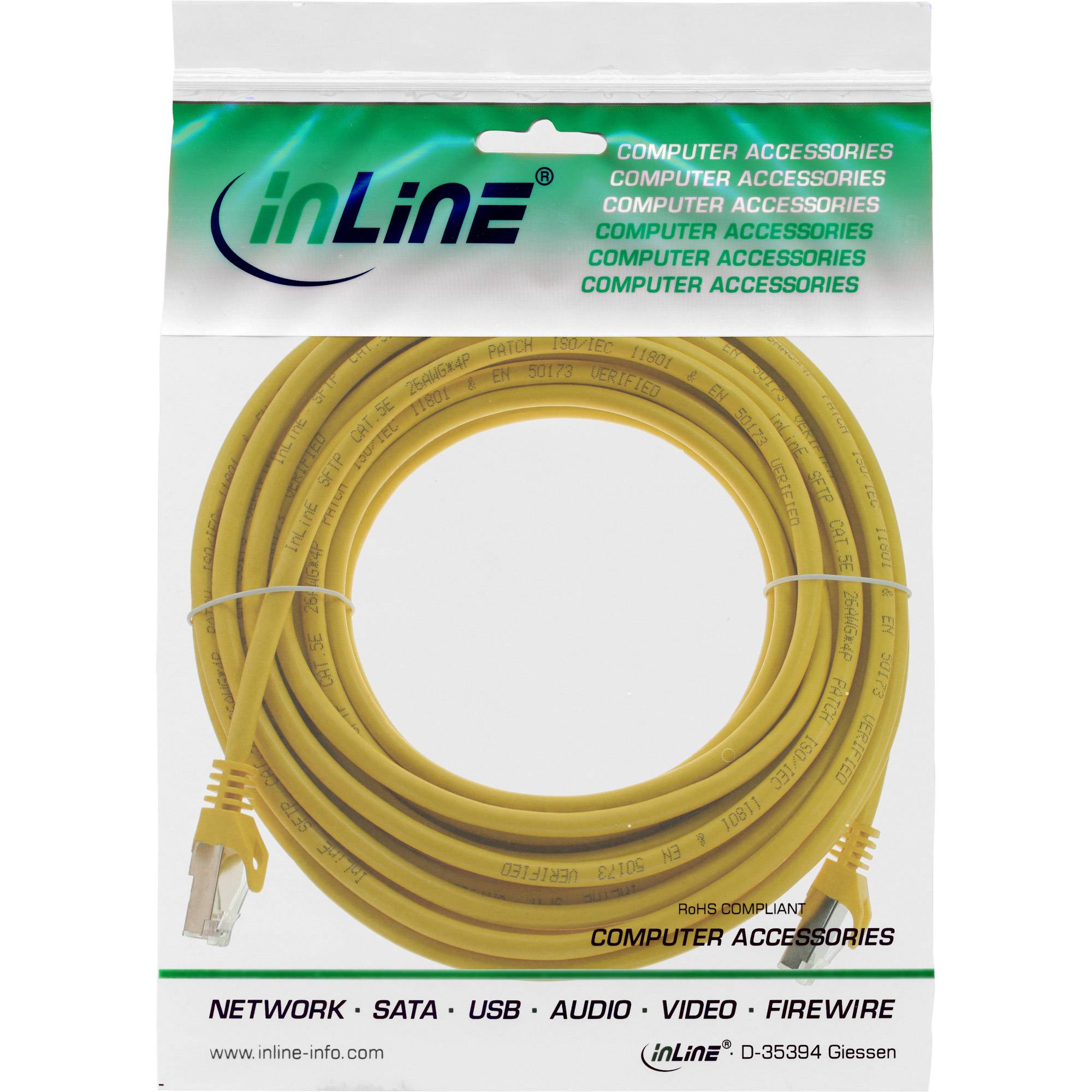 INLINE - Patchkabel - SF/UTP - Cat.5e - gelb - 25m