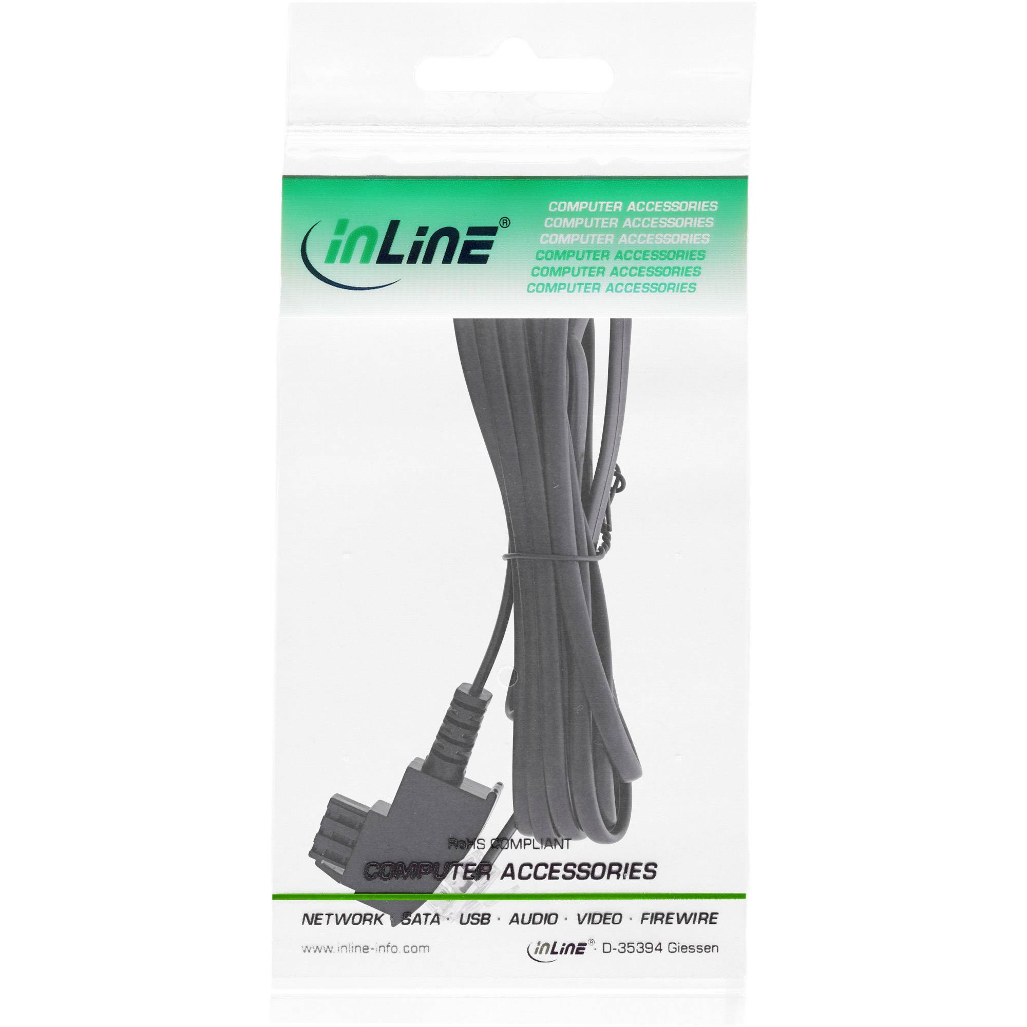 INLINE - TAE-F Kabel für DSL Splitter - TAE-F ST an Western 6/2 DEC ST - 2m