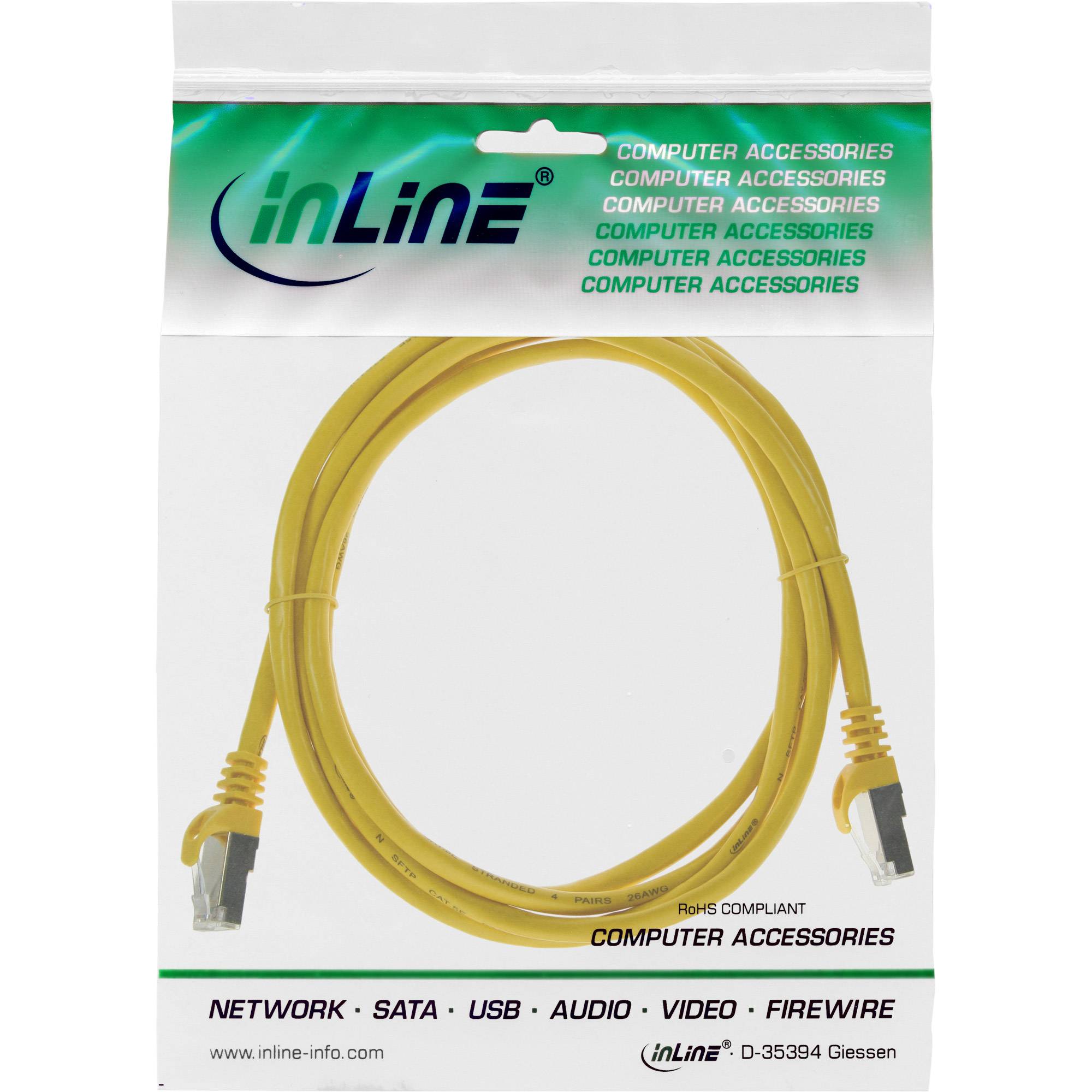 INLINE - Patchkabel - SF/UTP - Cat.5e - gelb - 0,3m